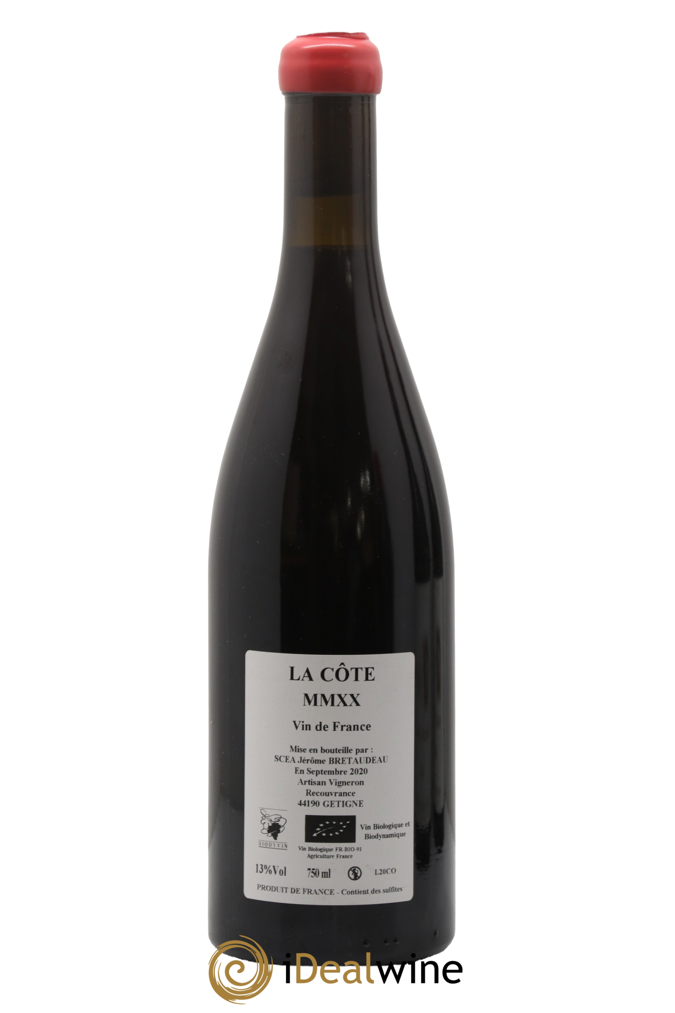 Vin de France La Côte Jérôme Bretaudeau - Domaine de Bellevue 2020 - Lot de 1 bouteille - 1