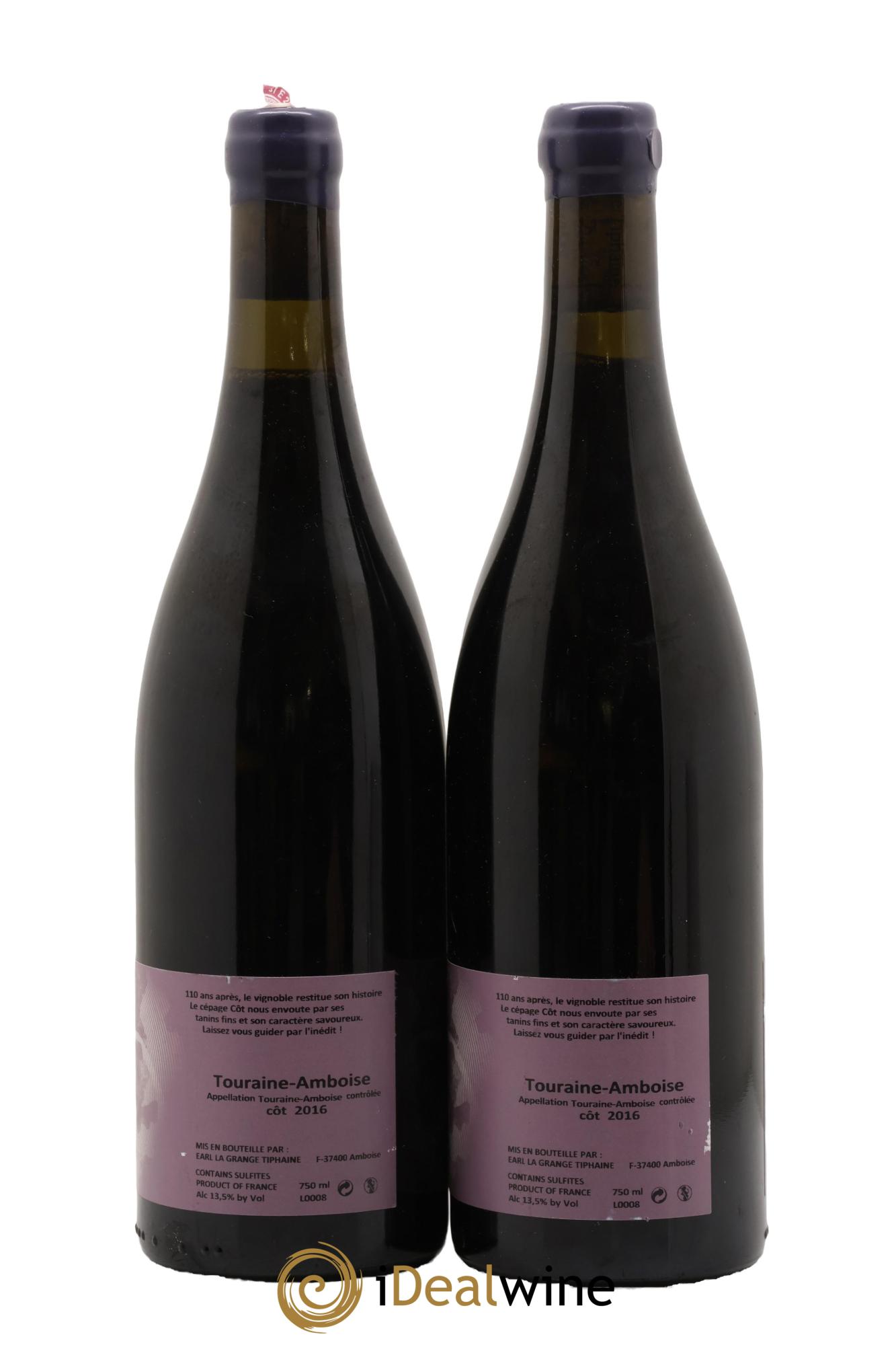 Touraine-Amboise Côt Vieilles Vignes La Grange Tiphaine 2016 - Posten von 2 Flaschen - 1