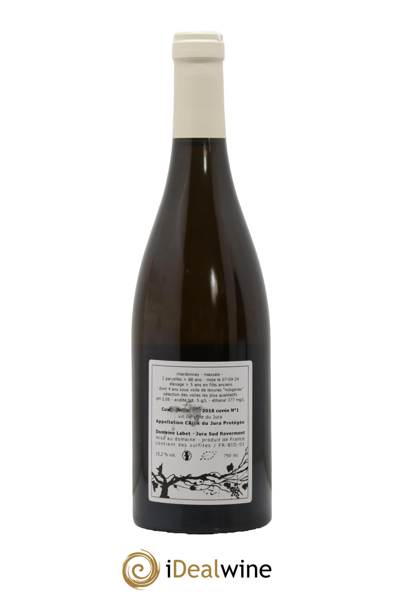 Côtes du Jura Vin de voile Chardonnay du Hasard Romain - Julien  - Charline Labet 2018 - Lotto di 1 bottiglia - 1