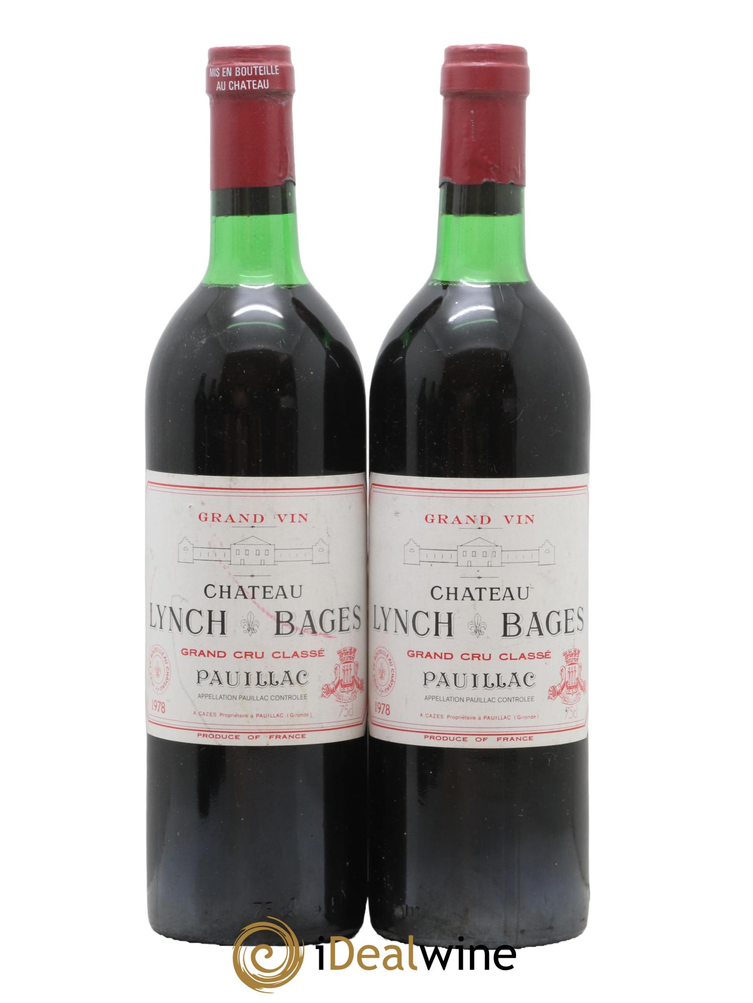 Château Lynch Bages 5ème Grand Cru Classé 1978 - Lot de 2 bouteilles - 0