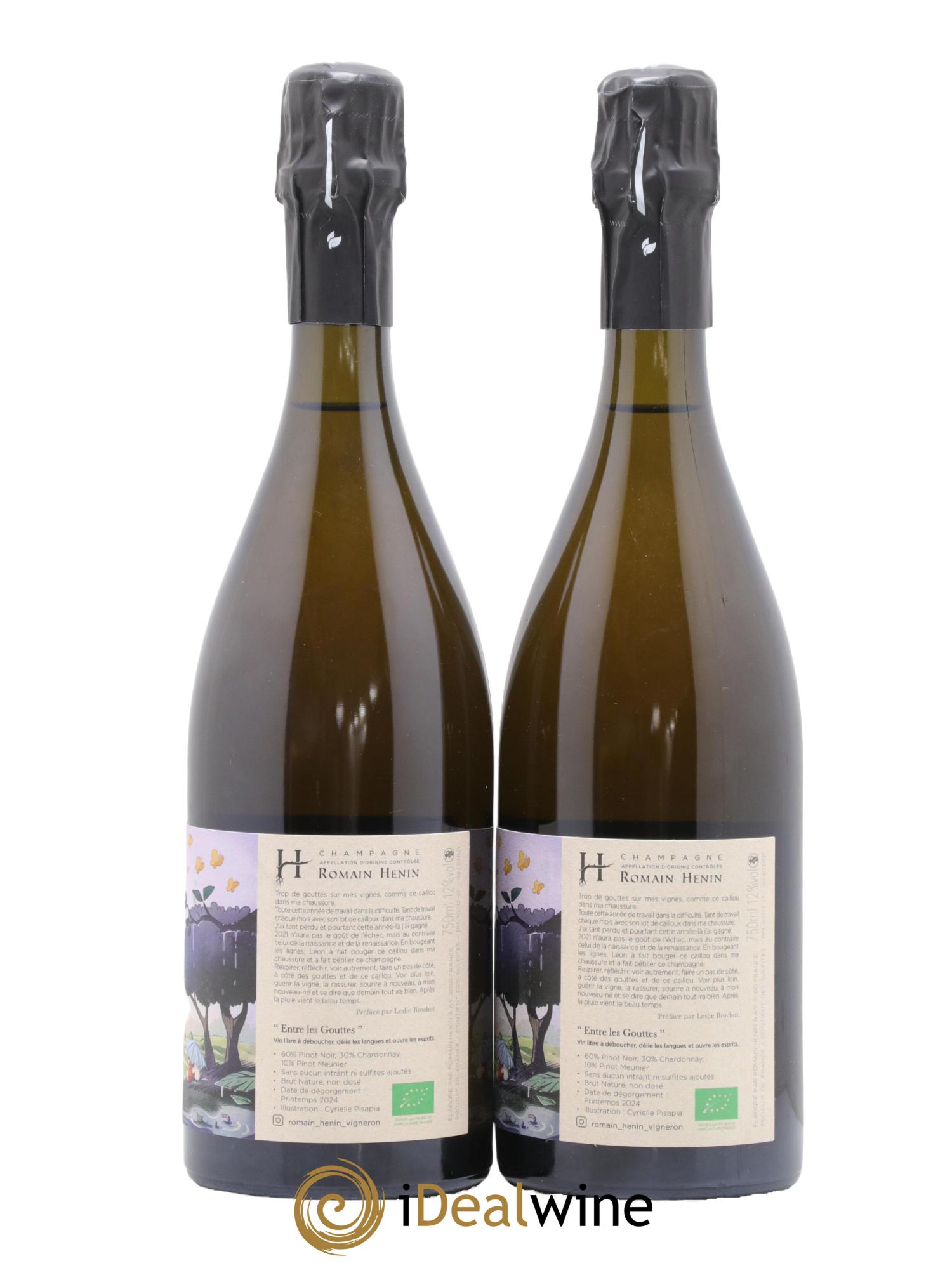 Champagne Entre Les Gouttes Romain Hénin - Lot de 2 bouteilles - 1