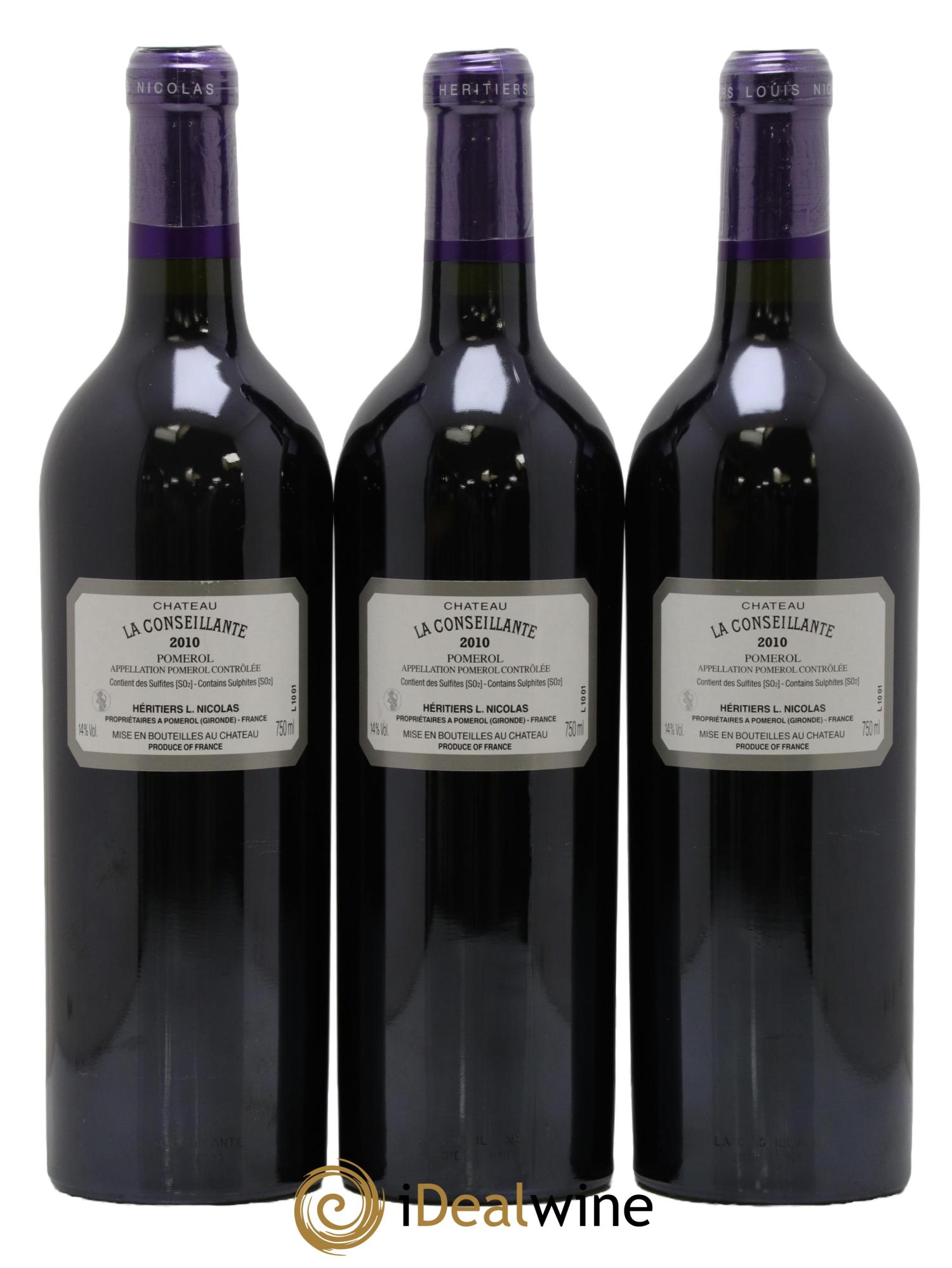 Château la Conseillante 2010 - Lot of 3 bottles - 1
