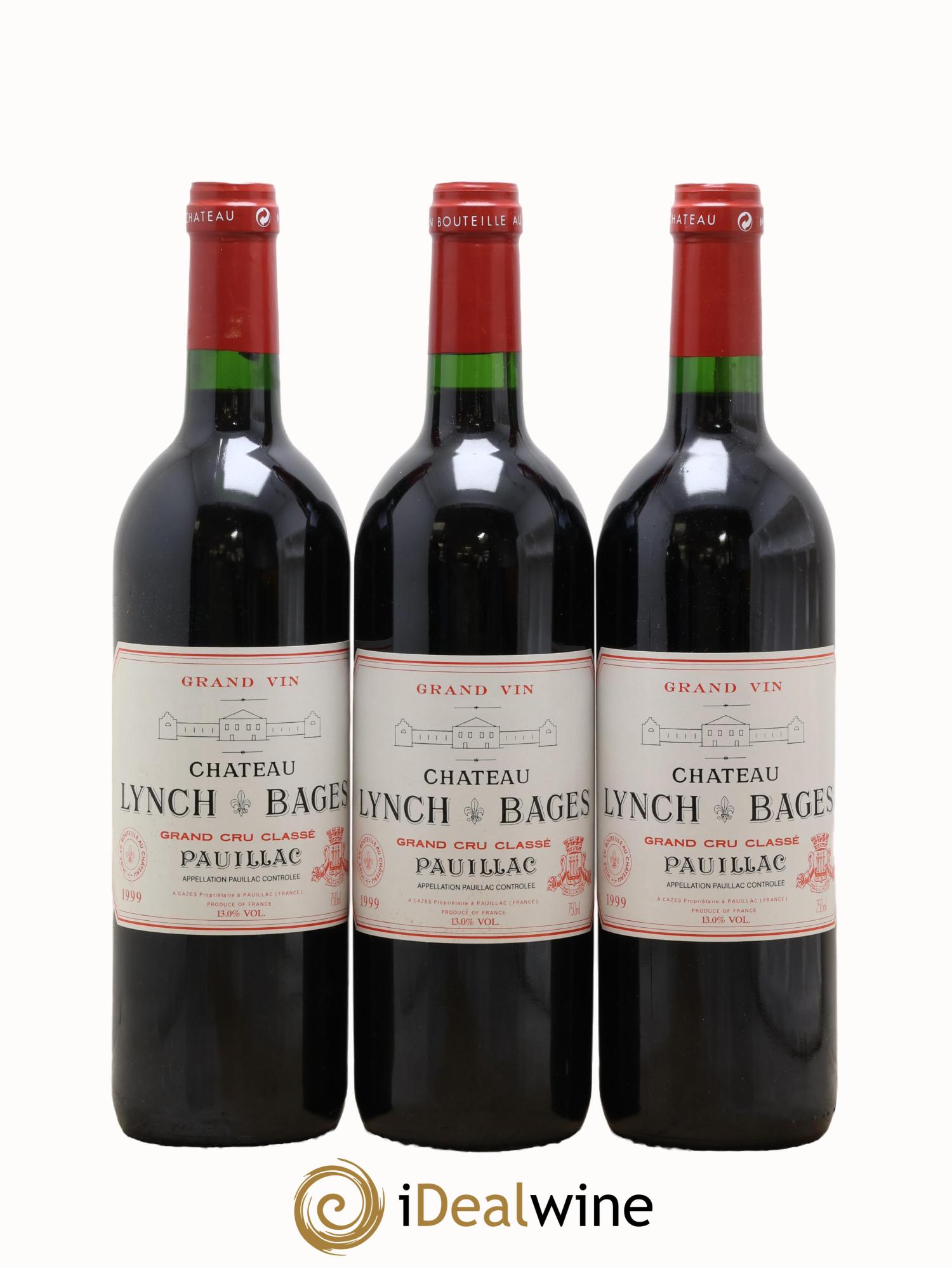 Château Lynch Bages 5ème Grand Cru Classé 1999 - Lot of 3 bottles - 0