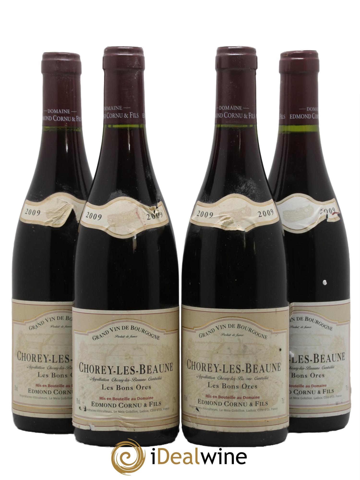Chorey-lès-Beaune Les Bons Ores Edmond Cornu 2009 - Lot de 4 bouteilles - 0