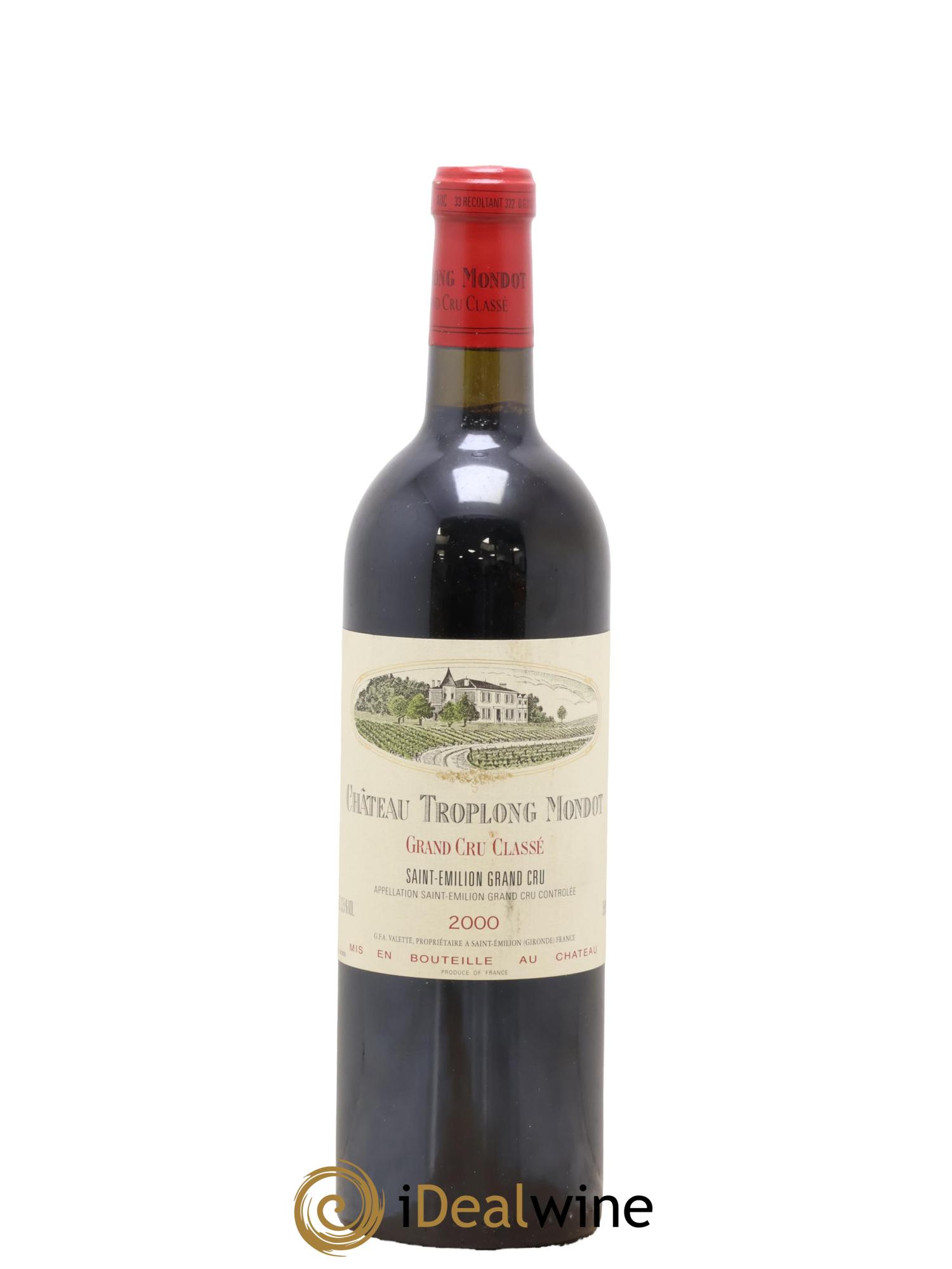 Château Troplong Mondot 1er Grand Cru Classé B 2000 - Lot de 1 bouteille - 0