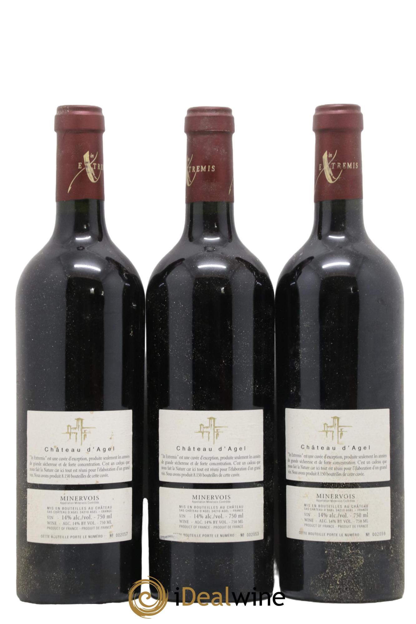 Minervois Cuvée In Extremis Château D'Angel 2003 - Lot de 3 bouteilles - 1