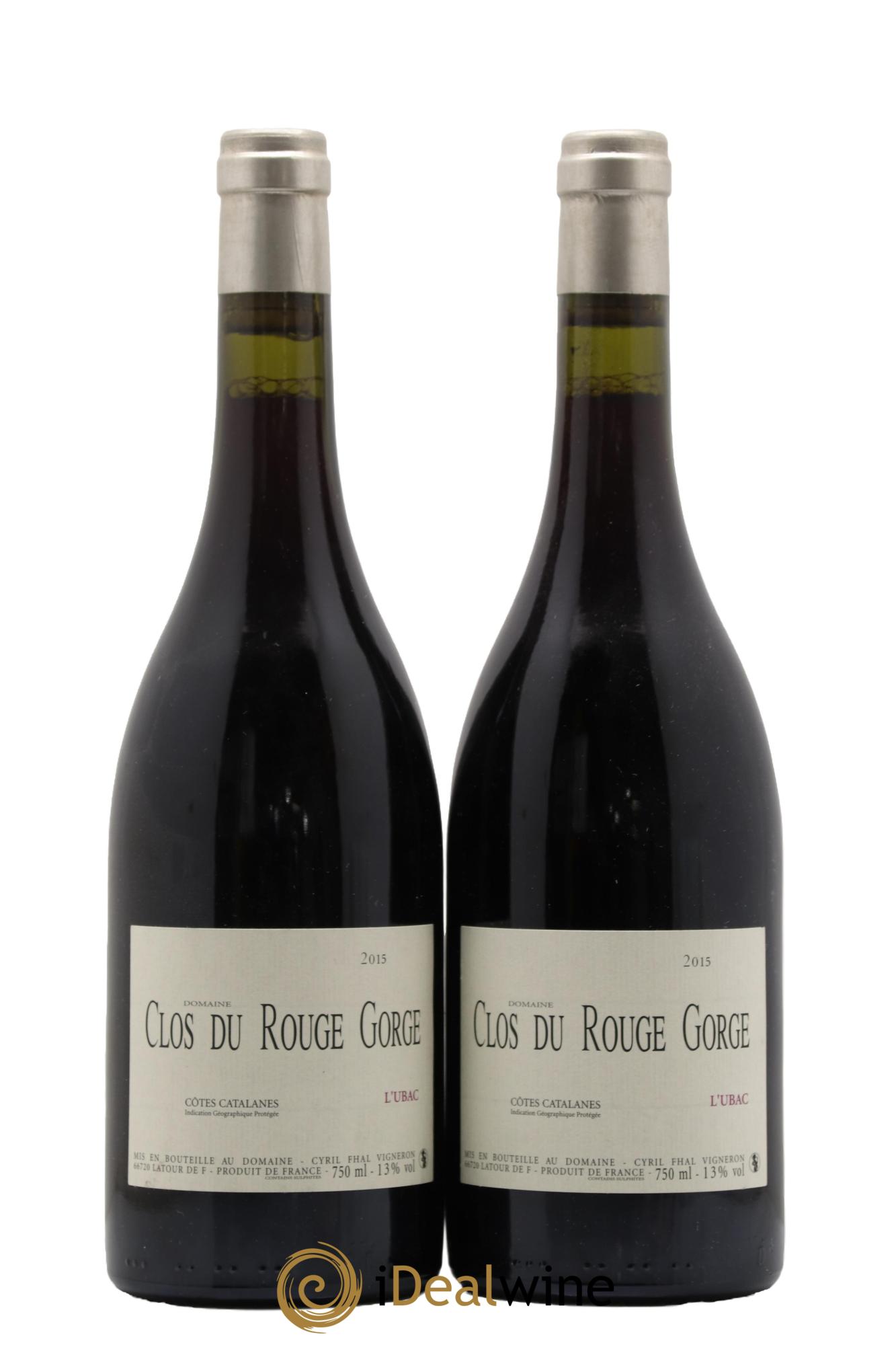 Côtes Catalanes Clos du Rouge Gorge L'Ubac Cyril Fhal 2015 - Lot de 2 bouteilles - 0