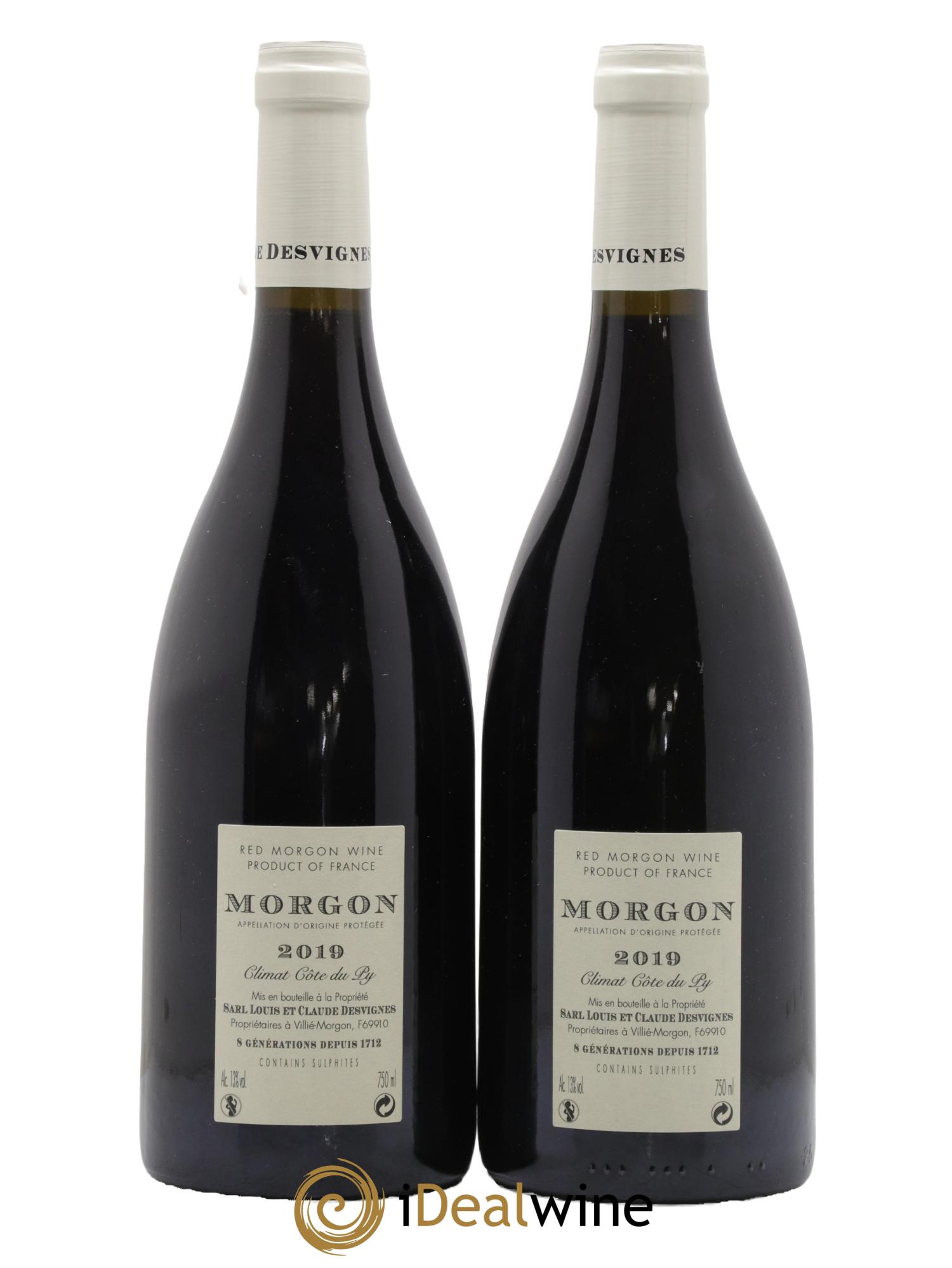 Morgon Côte de Py Javernières Louis-Claude Desvignes 2019 - Lot de 2 bouteilles - 1