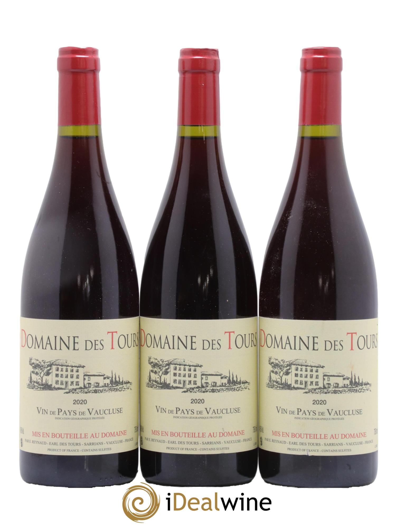 Vaucluse (Vin de Pays de Vaucluse) Domaine des Tours Emmanuel Reynaud 2020 - Lot de 3 bouteilles - 0