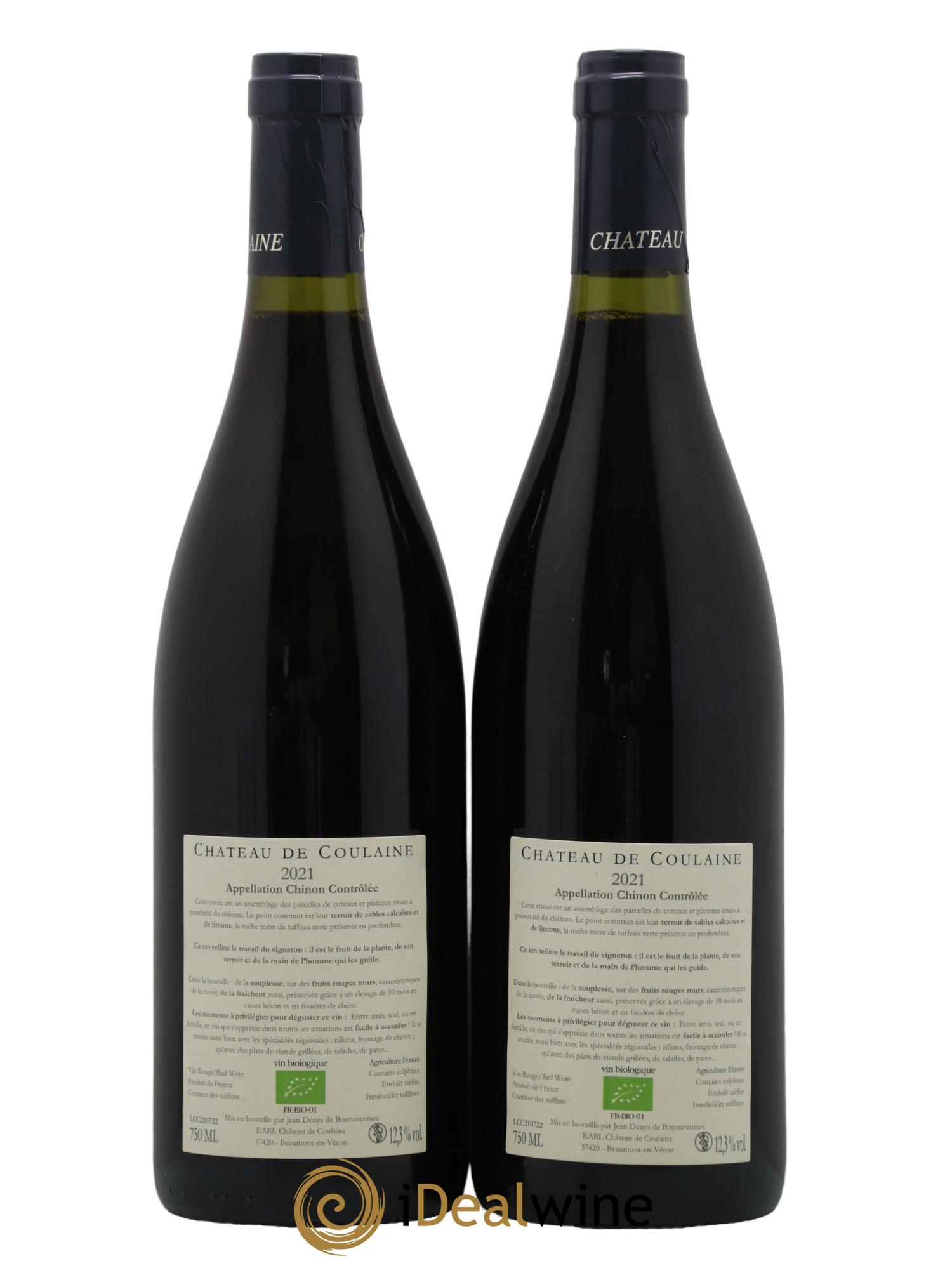 Chinon Chateau De Coulaine 2021 - Lot de 2 bouteilles - 1
