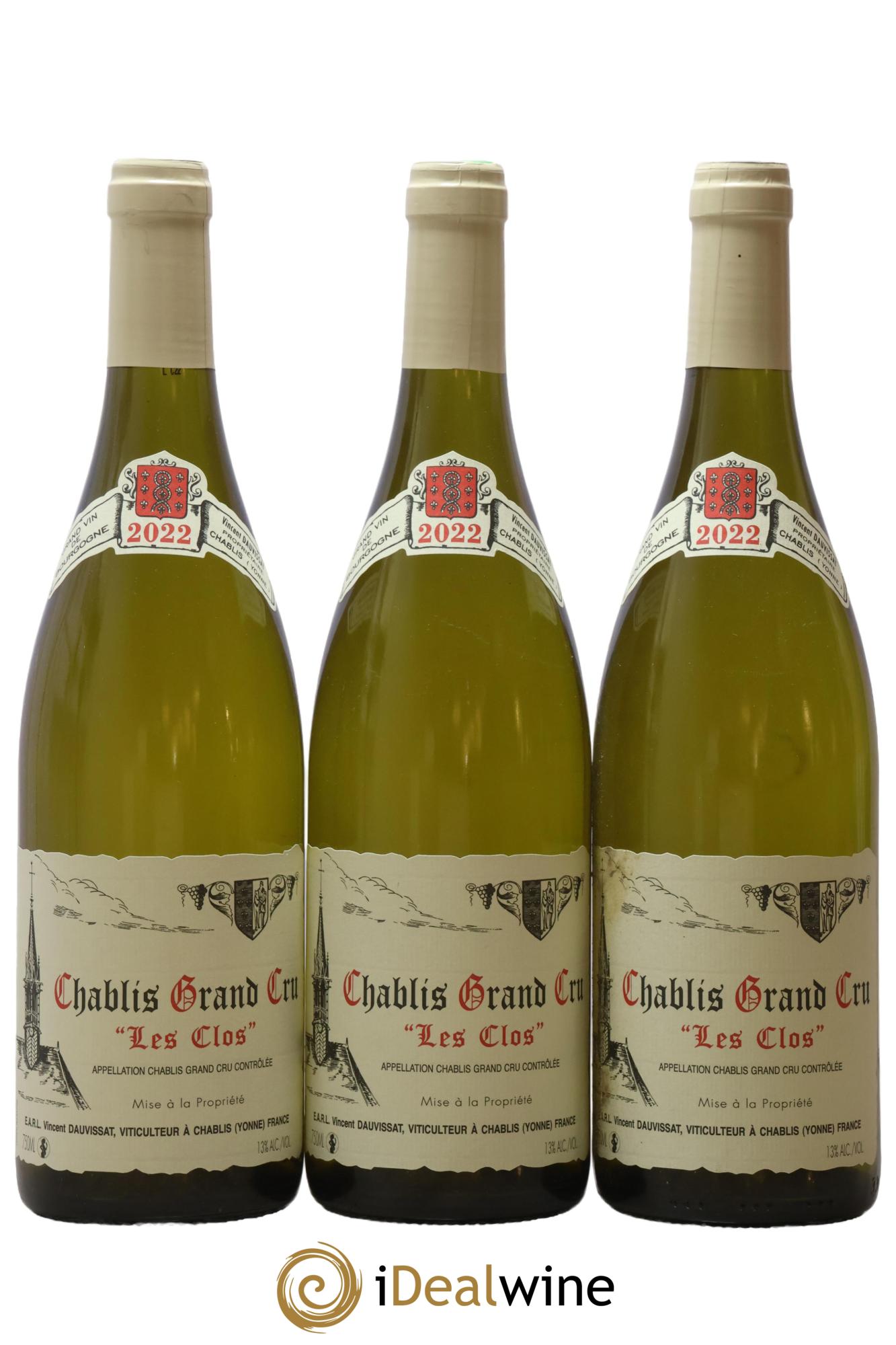 Chablis Grand Cru Les Clos Vincent Dauvissat (Domaine) 2022 - Lot de 3 bouteilles - 0
