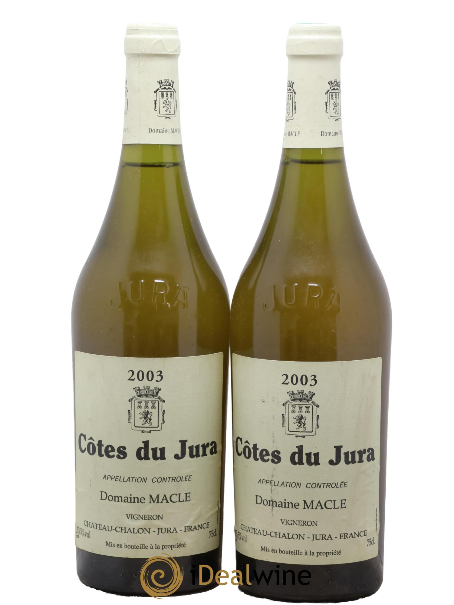 Côtes du Jura Jean Macle 2003 - Lotto di 2 bottiglie - 0