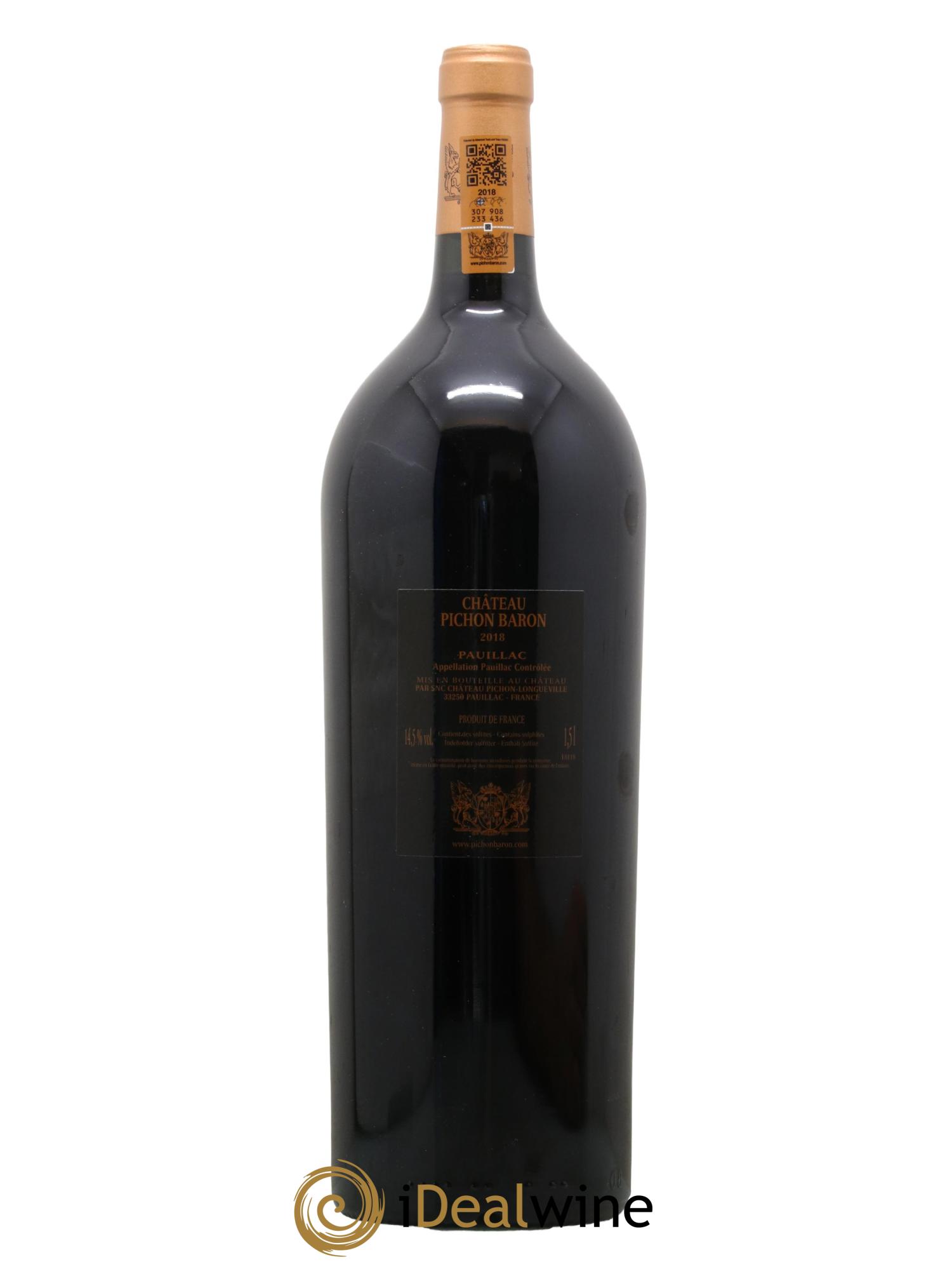 Pichon Longueville Baron 2ème Grand Cru Classé 2018 - Lot de 1 magnum - 1