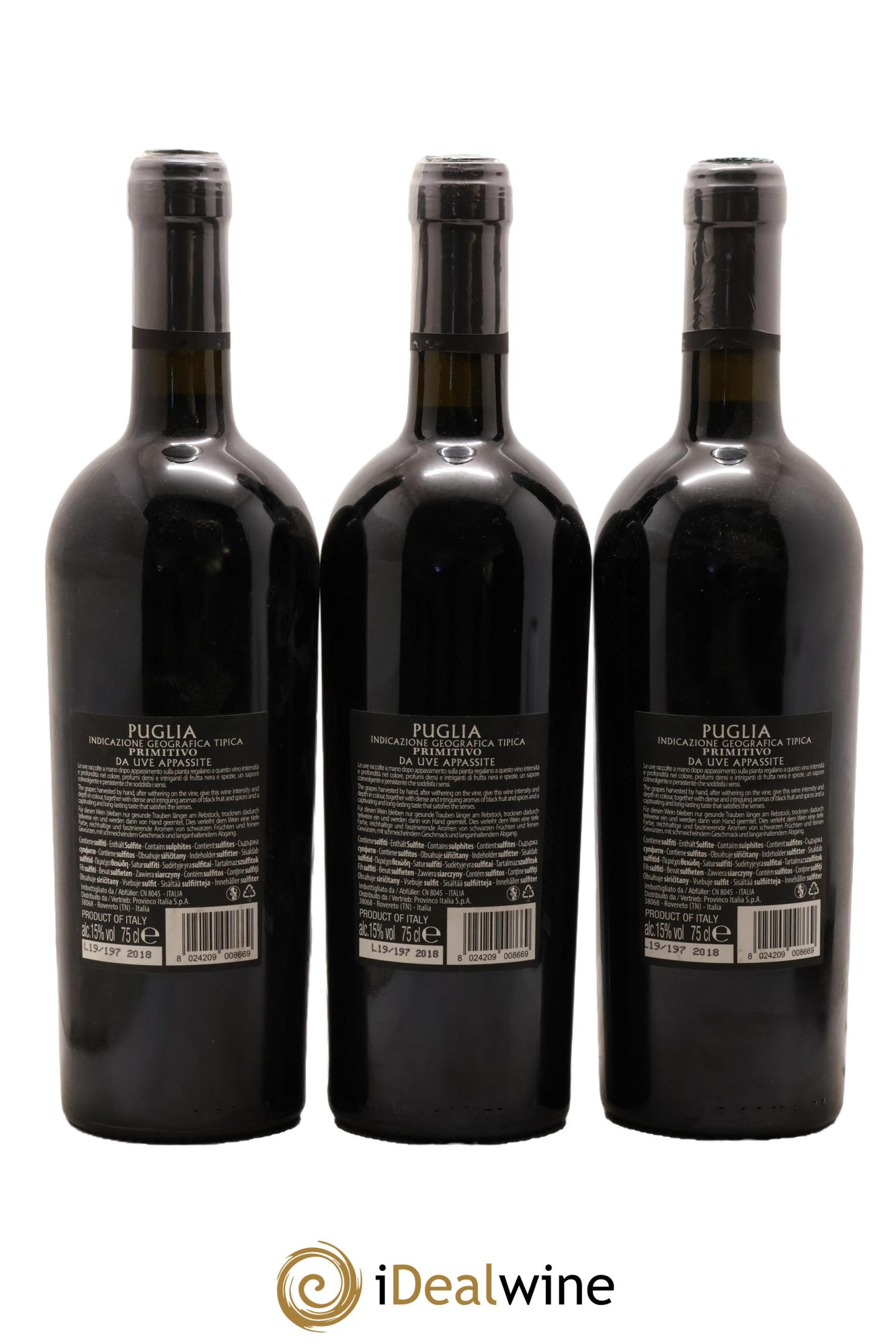 Italie Puglia Santi Nobile Appassimento Primitivo 2018 - Posten von 3 Flaschen - 1