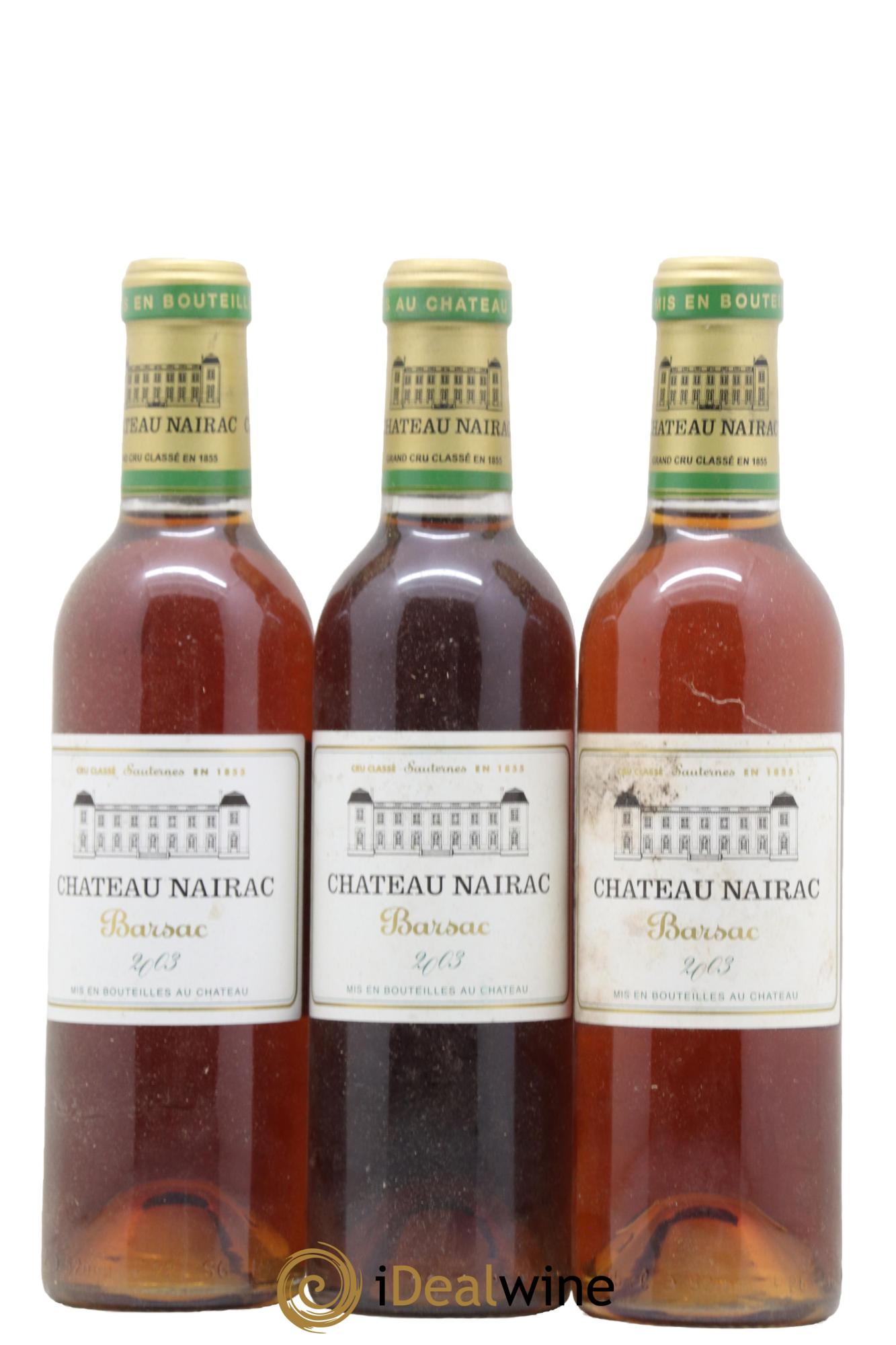 Château Nairac 2ème Grand Cru Classé 2003 - Posten von 3 Demi-Flaschen - 0