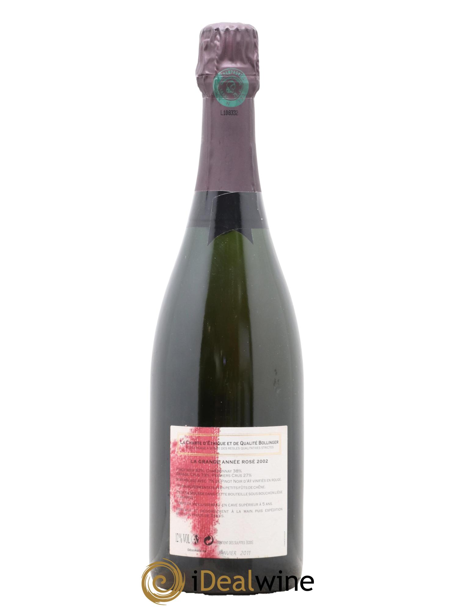 Grande Année Brut Bollinger 2002 - Lot de 1 bouteille - 2
