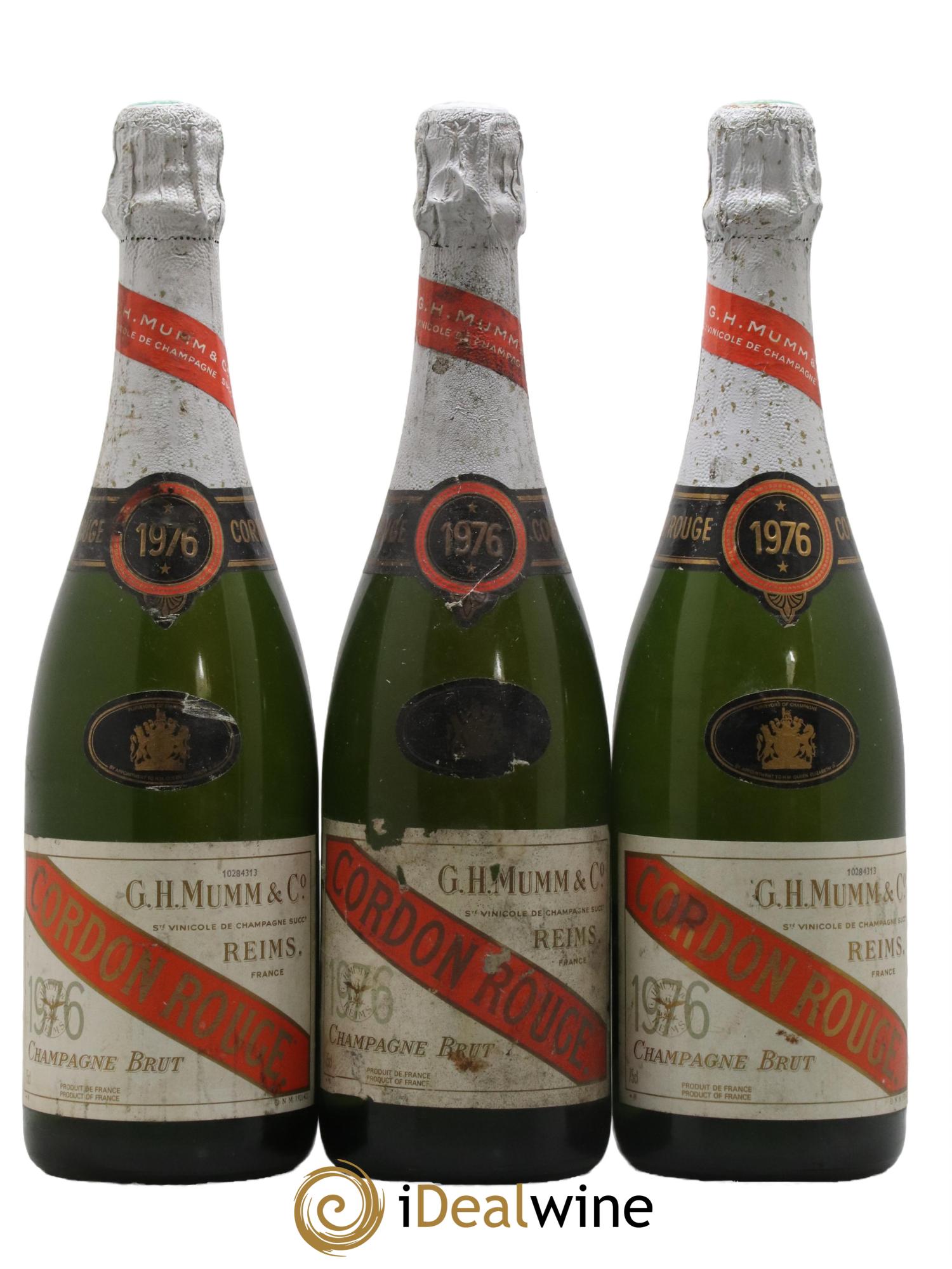 Cordon Rouge Mumm 1976 - Lot of 3 bottles - 0