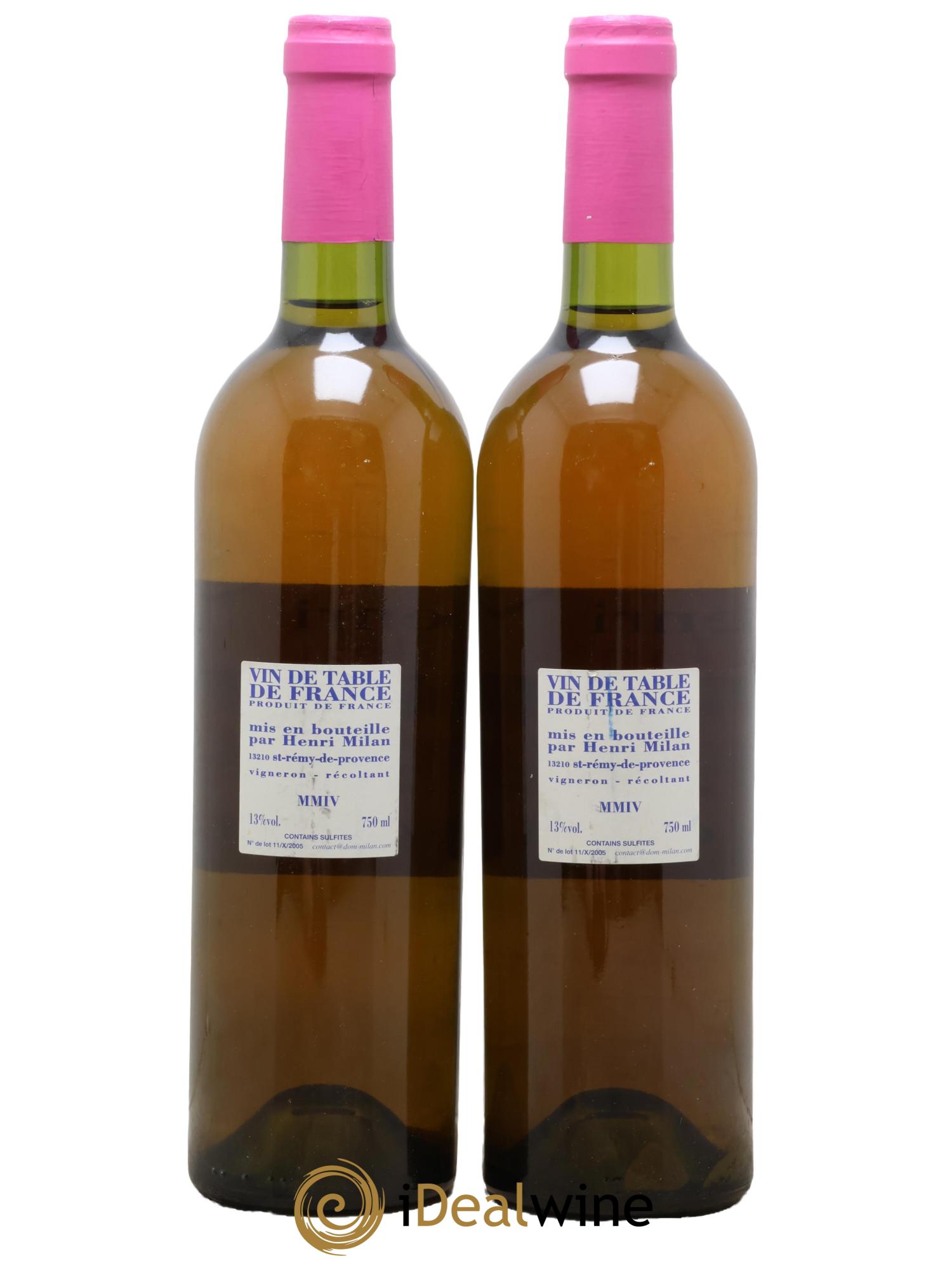 Vin de France Le Grand Blanc Henri Milan 2004 - Lot de 2 bouteilles - 1