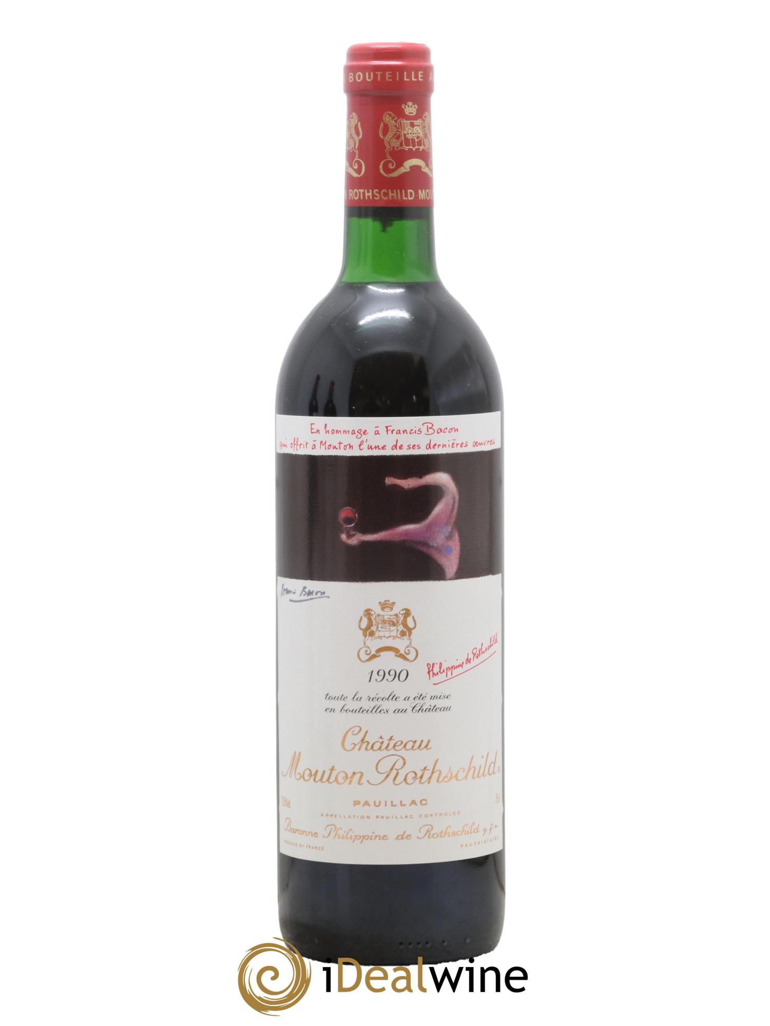 Château Mouton Rothschild 1er Grand Cru Classé 1990 - Lot de 1 bouteille - 0