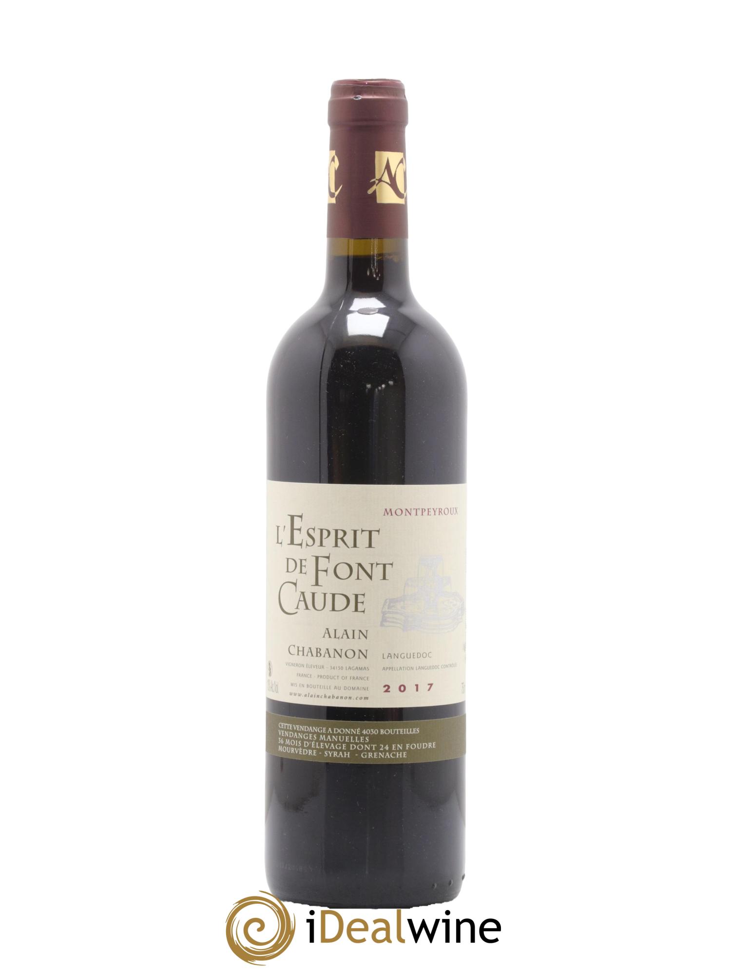Languedoc Montpeyroux Alain Chabanon (Domaine) L'Esprit de Font Caude 2017 - Lot de 1 bouteille - 0