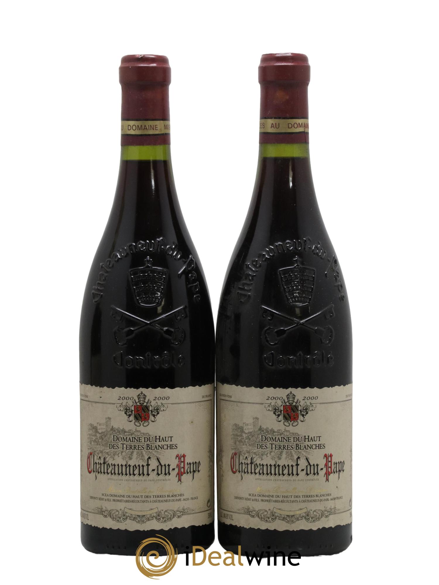 Châteauneuf-du-Pape Domaine Du Haut des Terres Blanches 2000 - Lot de 2 bouteilles - 0