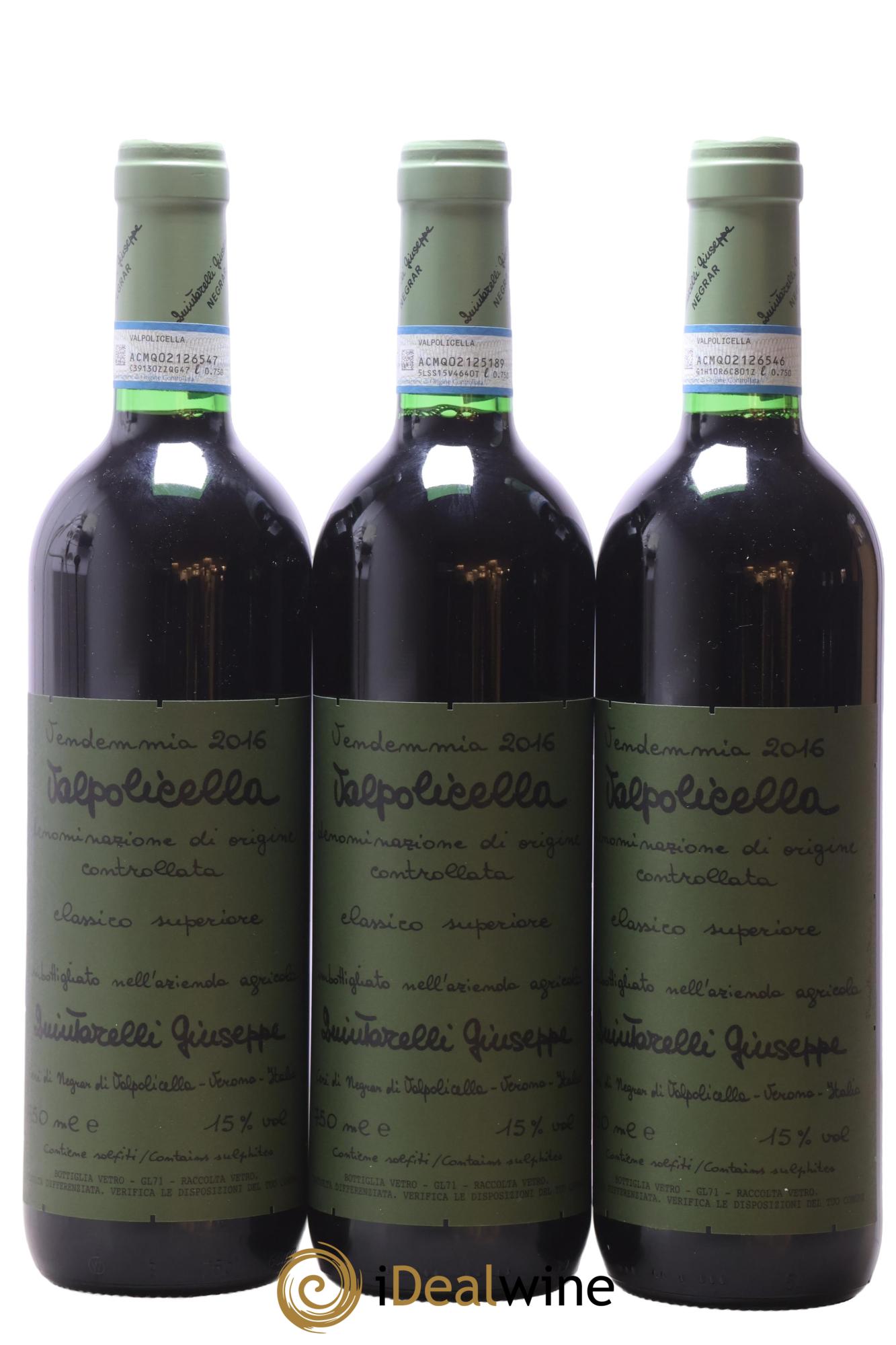 Valpolicella Classico Superiore Giuseppe Quintarelli 2016 - Lot de 3 bouteilles - 0