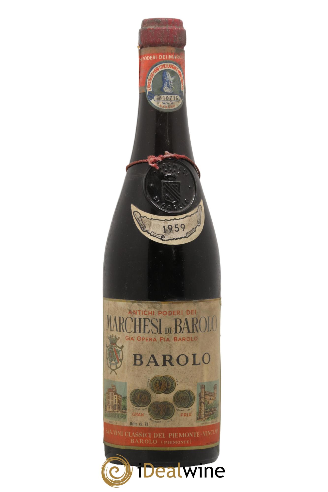 Barolo Marchesi Di Barolo 1959 - Lot de 1 bouteille - 0