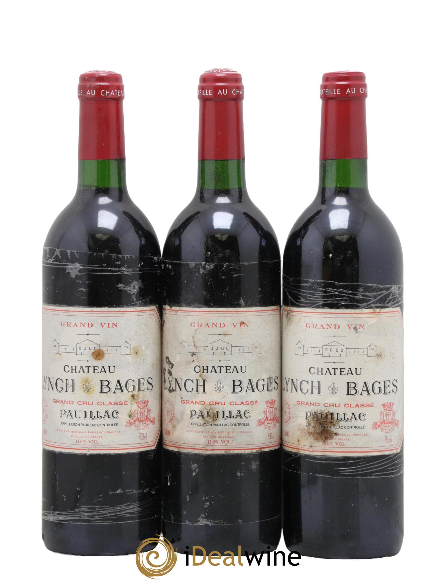 Château Lynch Bages 5ème Grand Cru Classé 2000 - Lot of 3 bottles - 0