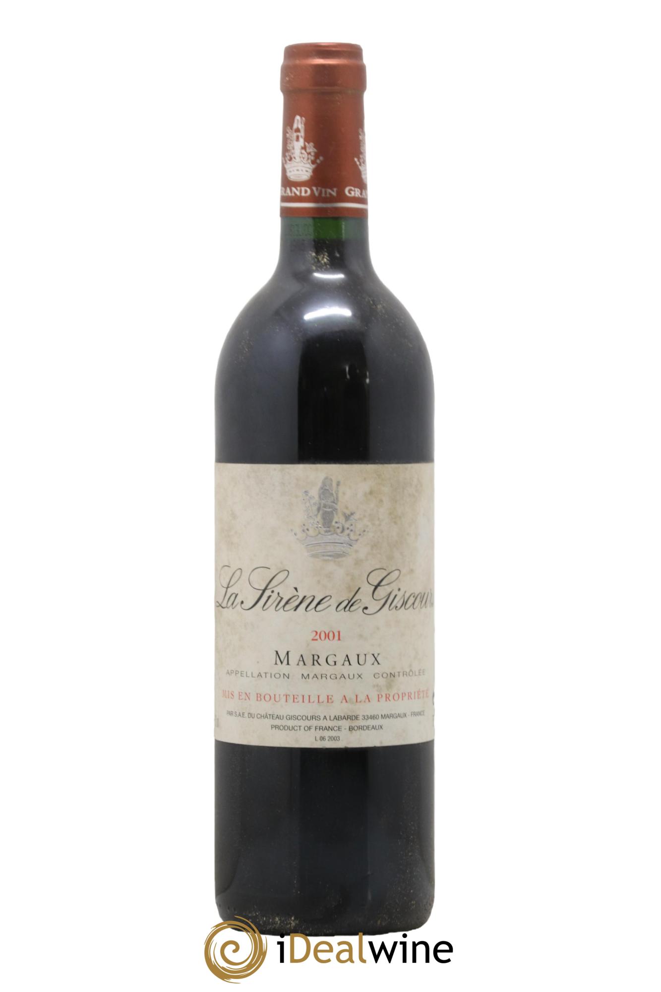 La Sirène de Giscours 2001 - Lot de 1 bouteille - 0