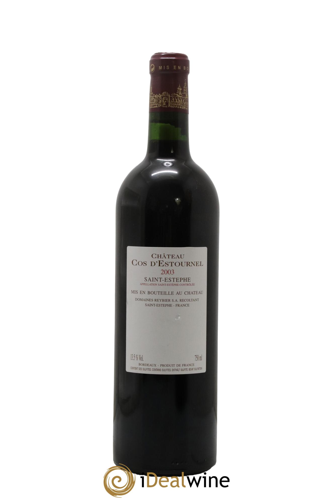 Cos d'Estournel 2ème Grand Cru Classé 2003 - Lot de 1 bouteille - 1