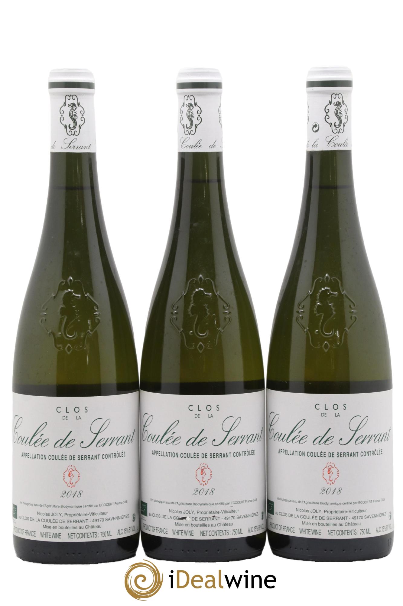 Savennières Clos de la Coulée de Serrant Vignobles de la Coulée de Serrant - Nicolas Joly 2018 - Posten von 3 Flaschen - 0