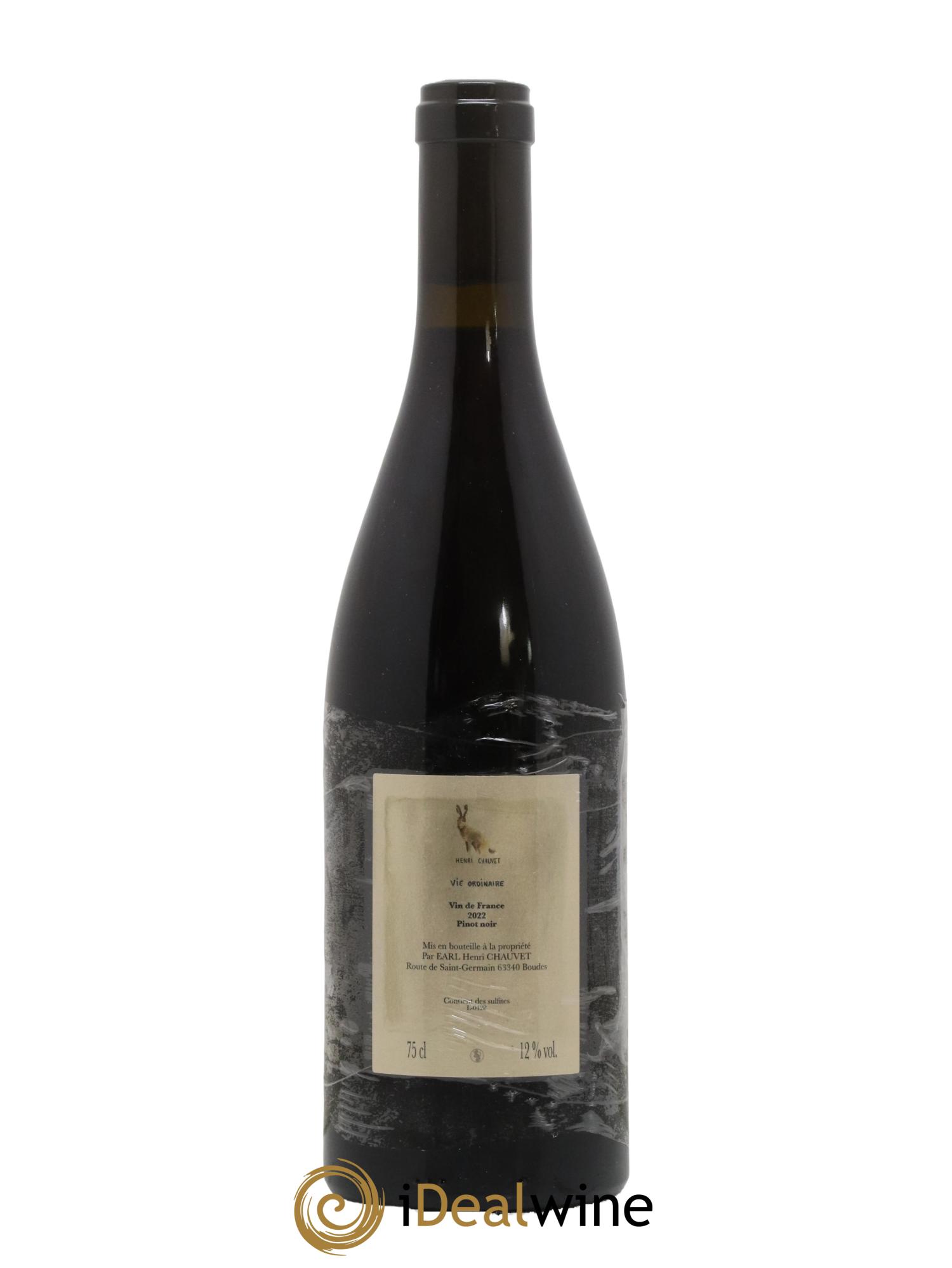 Vin de France Vie Ordinaire Henri Chauvet 2022 - Lot de 1 bouteille - 1