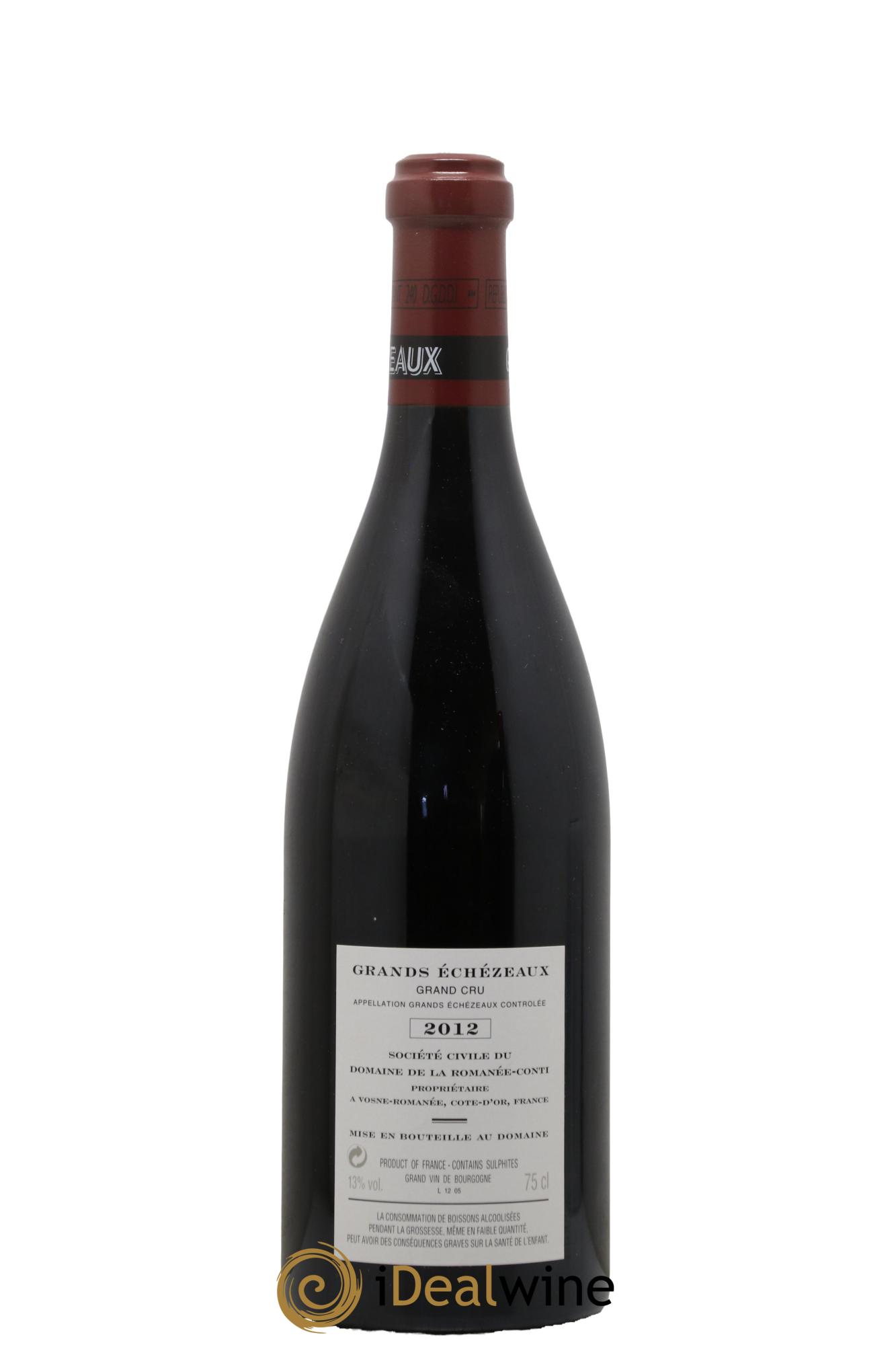 Grands-Echezeaux Grand Cru Domaine de la Romanée-Conti 2012 - Lot de 1 bouteille - 1