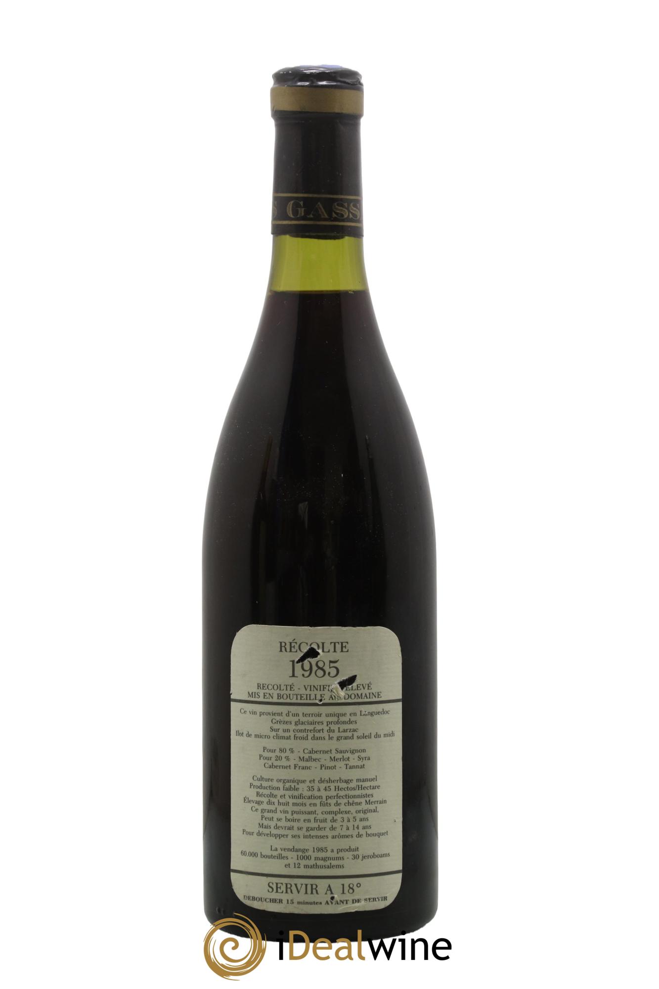 IGP St Guilhem-le-Désert - Cité d'Aniane Mas Daumas Gassac Famille Guibert de La Vaissière 1985 - Lotto di 1 bottiglia - 1