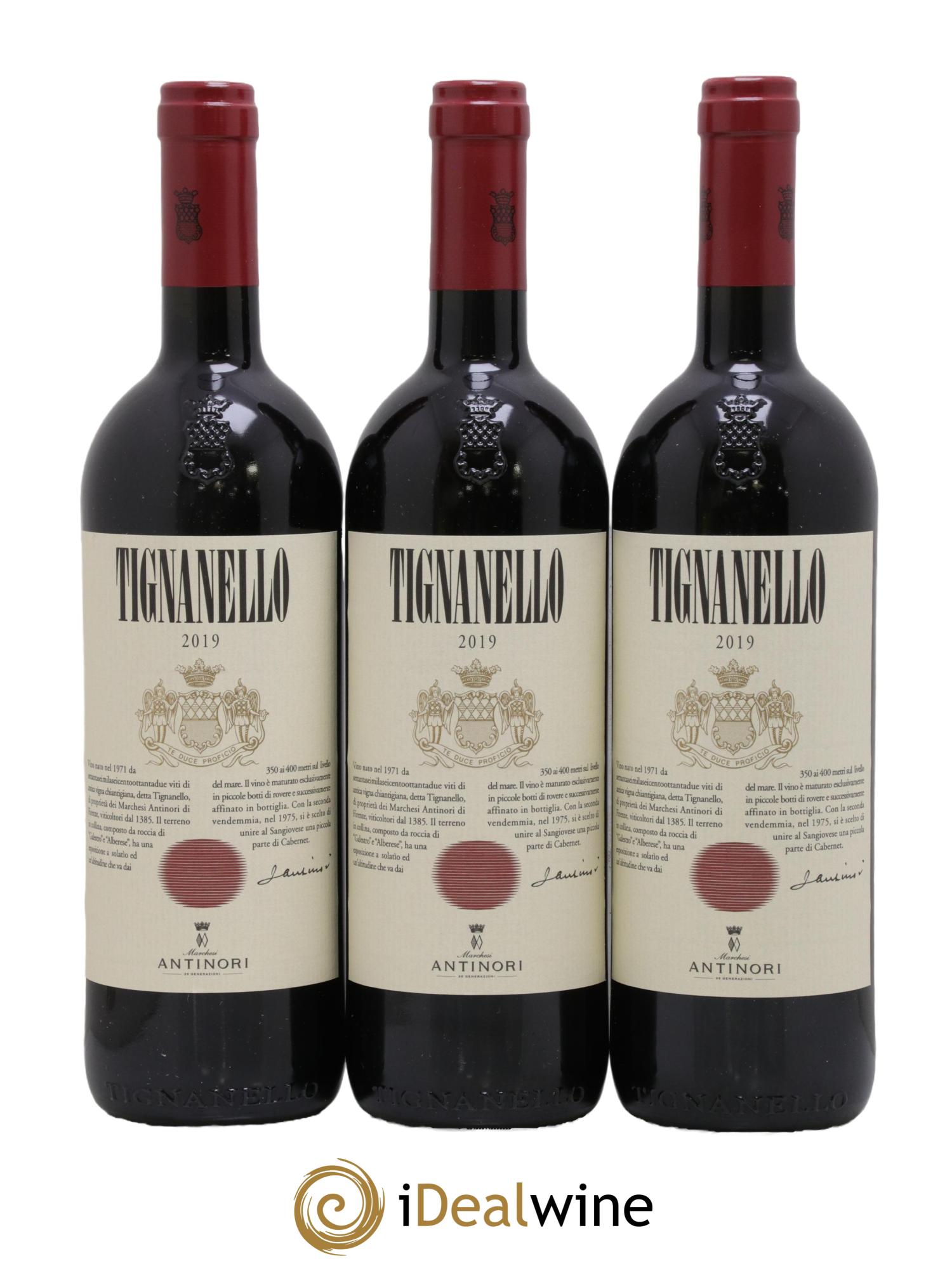 Toscana IGT Tignanello Tenuta Tignanello - Marchesi Antinori 2019 - Lot de 3 bouteilles - 0
