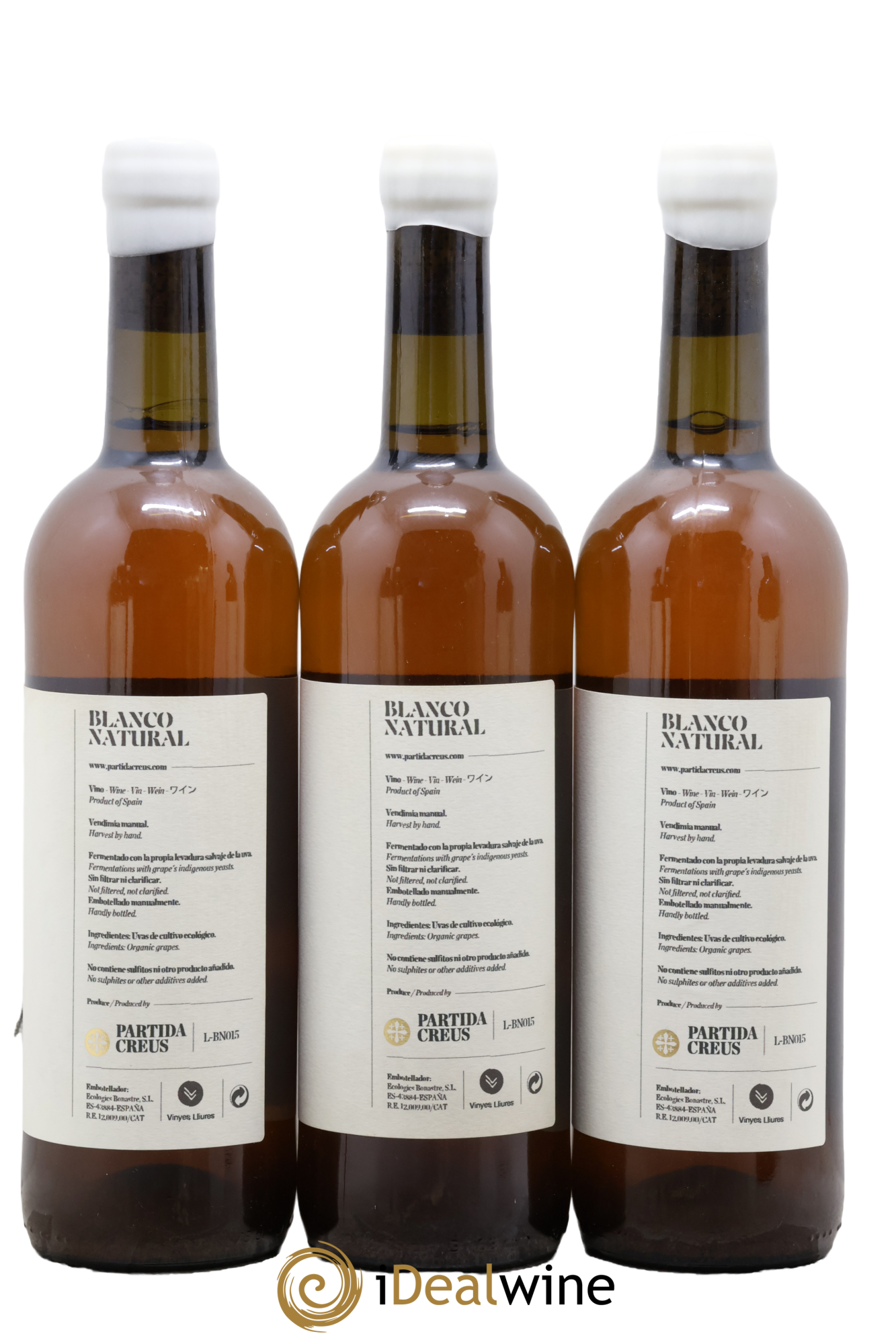 Espagne Vino de Espana BN Bianco Natural Partida Creus 2015 - Lot of 3 bottles - 1