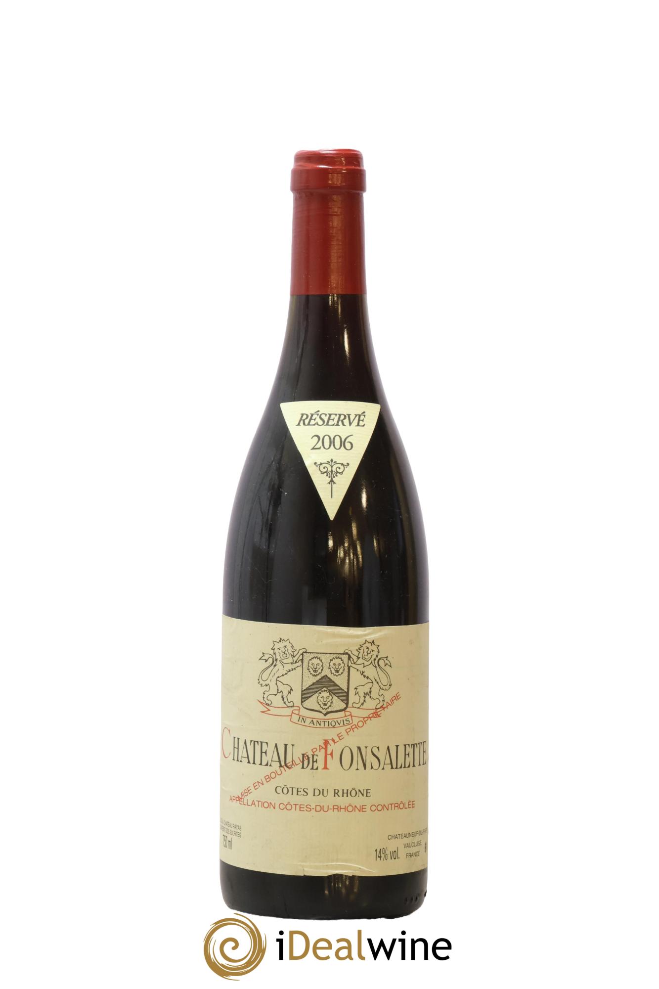 Côtes-du-Rhône Château de Fonsalette Emmanuel Reynaud 2006 - Lot de 1 bouteille - 0