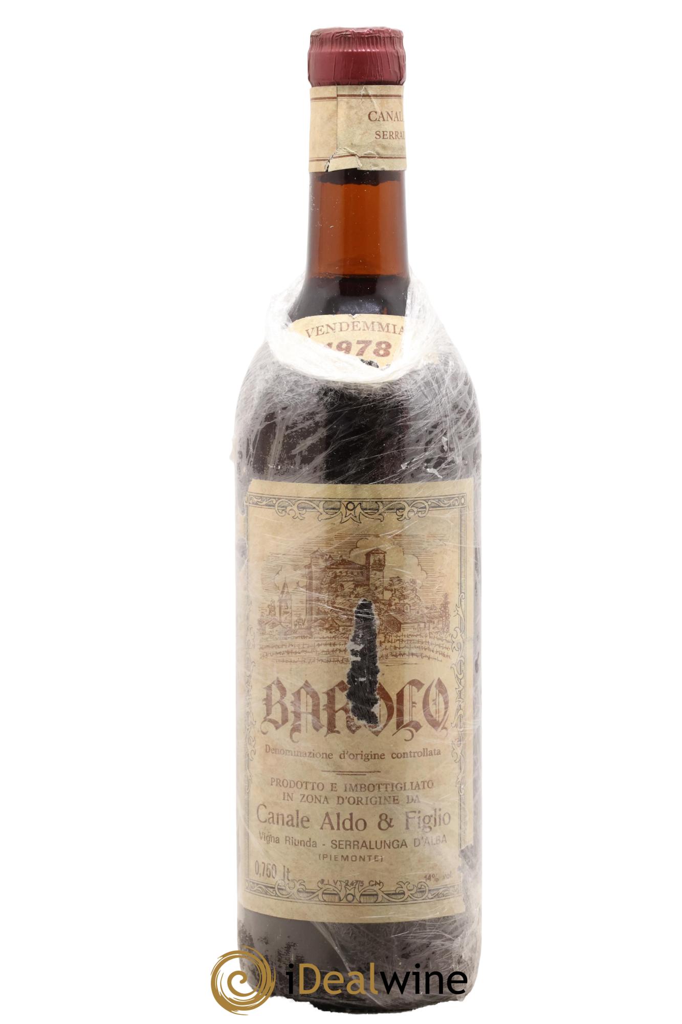 Barolo DOCG Vigna Rionda Canale Aldo & Figlio 1978 - Lot de 1 bouteille - 0