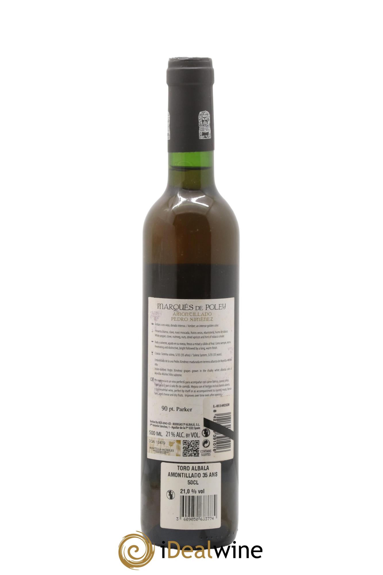 Montilla Moriles Marqués De Poley Amontillado Viejisimo Px Toro Albala - Lotto di 1 formato 50cl - 1