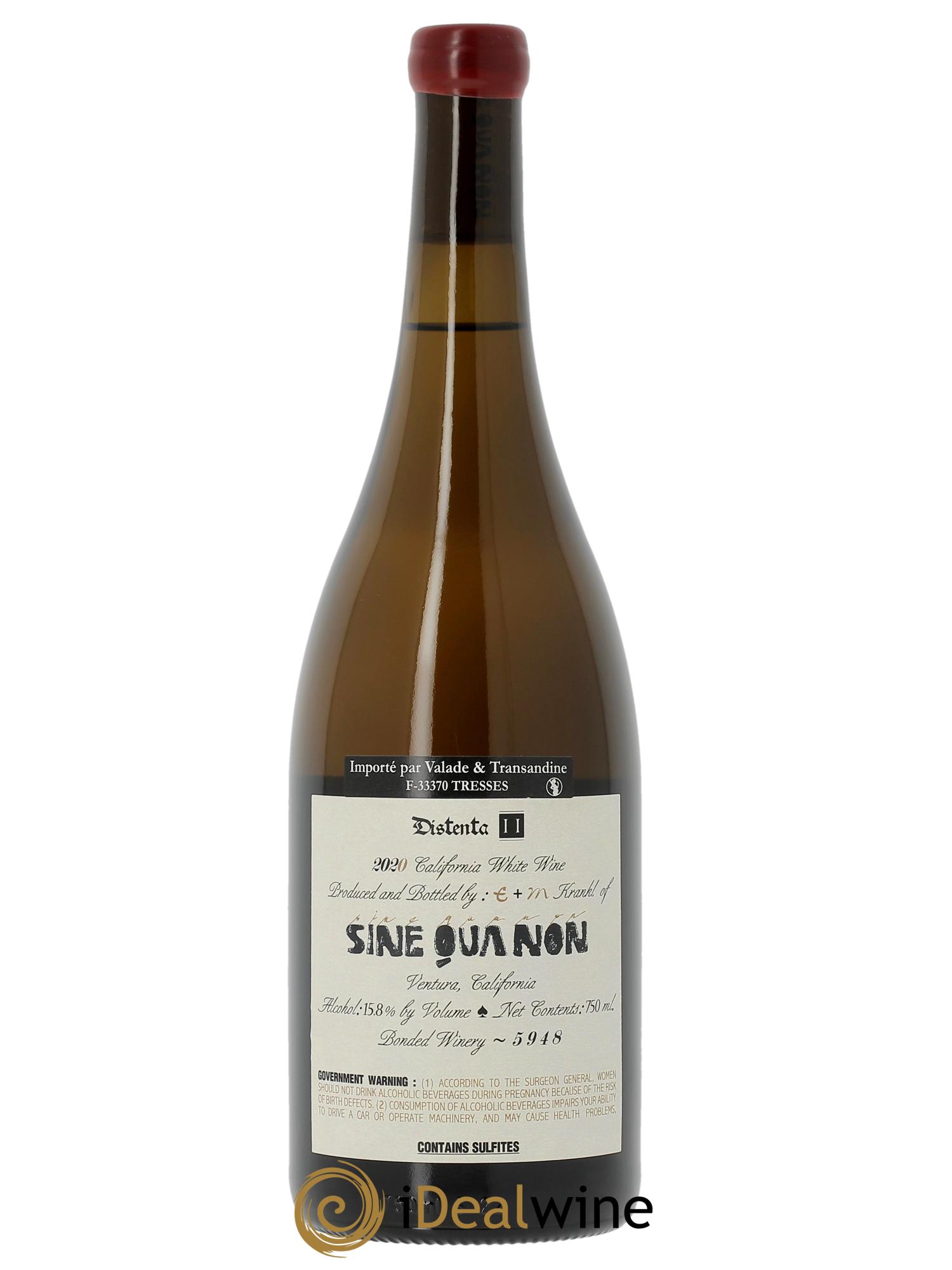 Californie Sine Qua Non Distenta II 2020 - Lot de 1 bouteille - 1