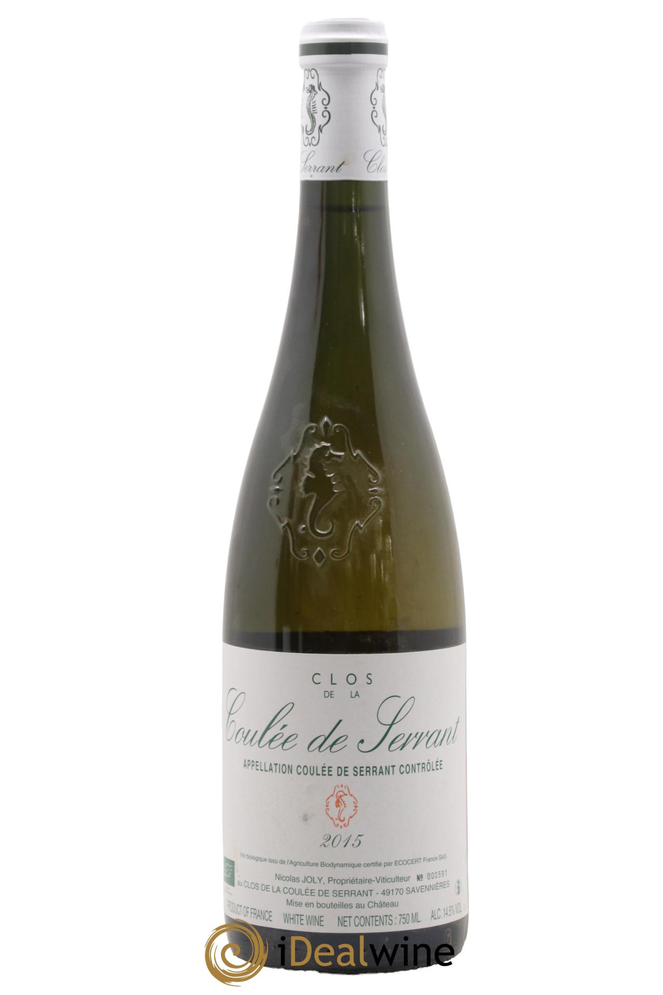 Savennières Clos de la Coulée de Serrant Vignobles de la Coulée de Serrant - Nicolas Joly 2015 - Lot of 1 bottle - 0
