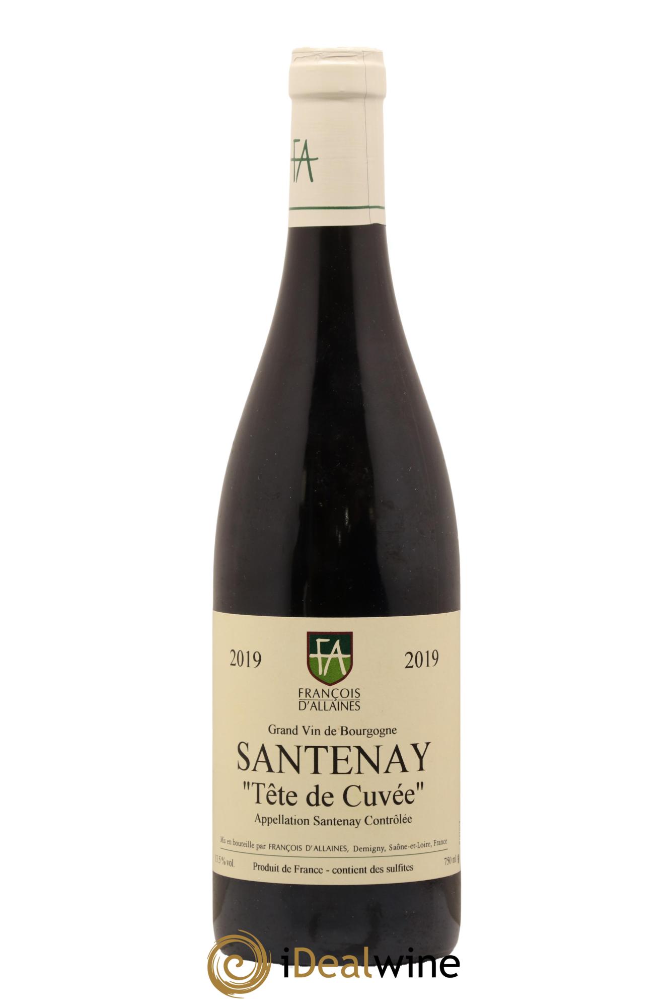 Santenay Tete de Cuvee Domaine Francois d Allaines 2019 - Lot de 1 bouteille - 0