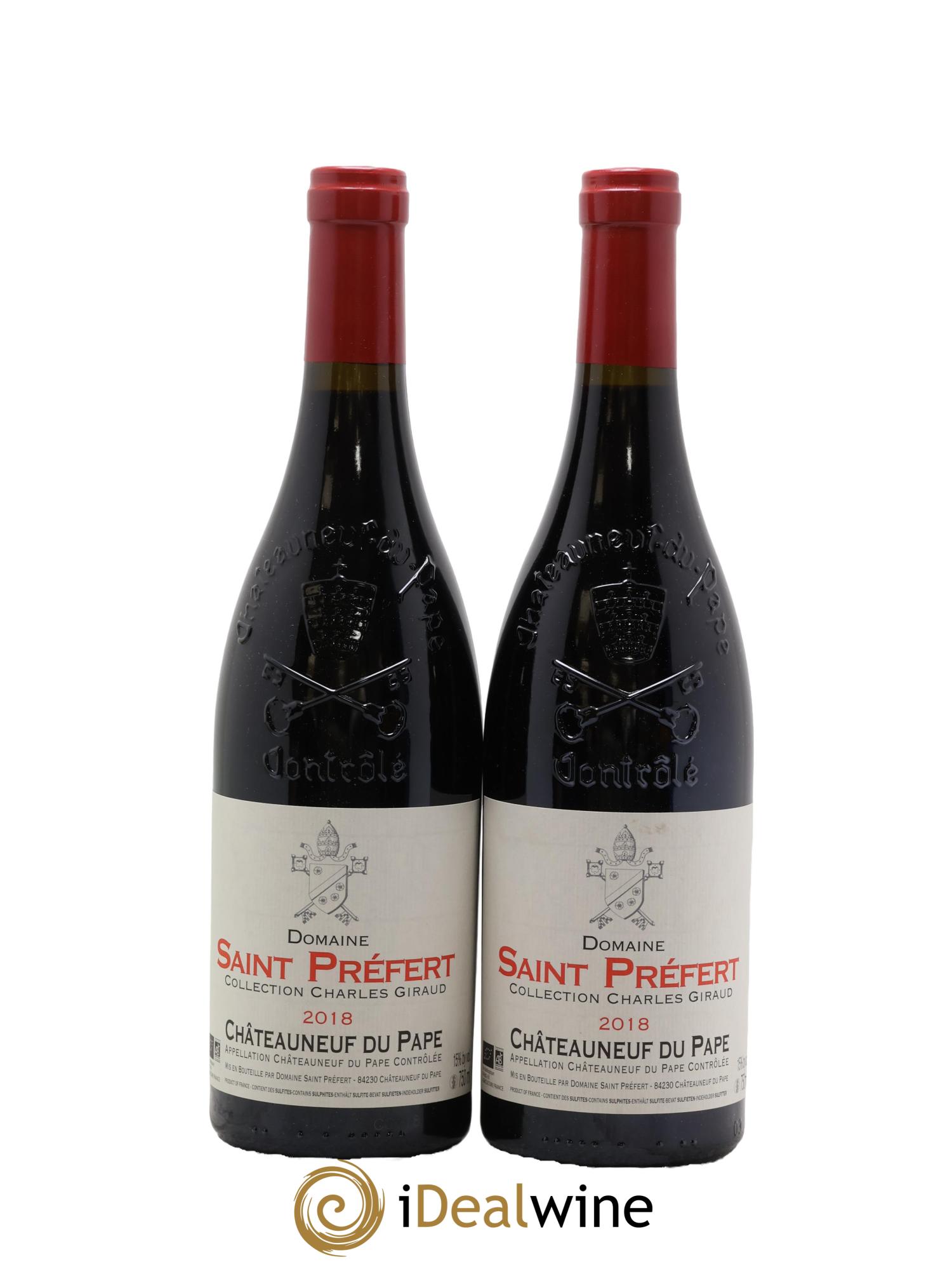 Châteauneuf-du-Pape Collection Charles Giraud Domaine Saint-Préfert 2018 - Lot of 2 bottles - 0