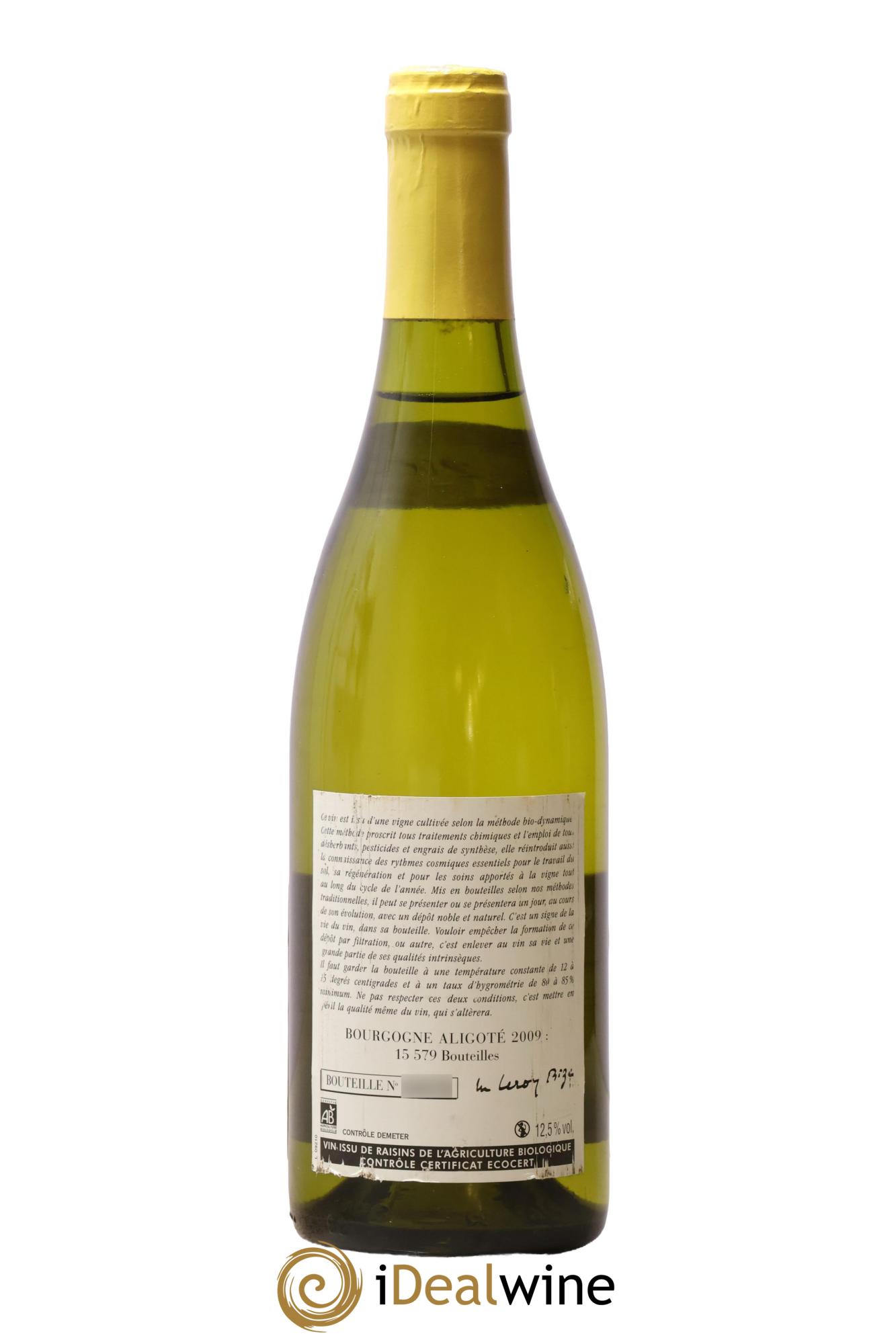 Bourgogne Aligoté Leroy (Domaine) 2009 - Lot of 1 bottle - 1
