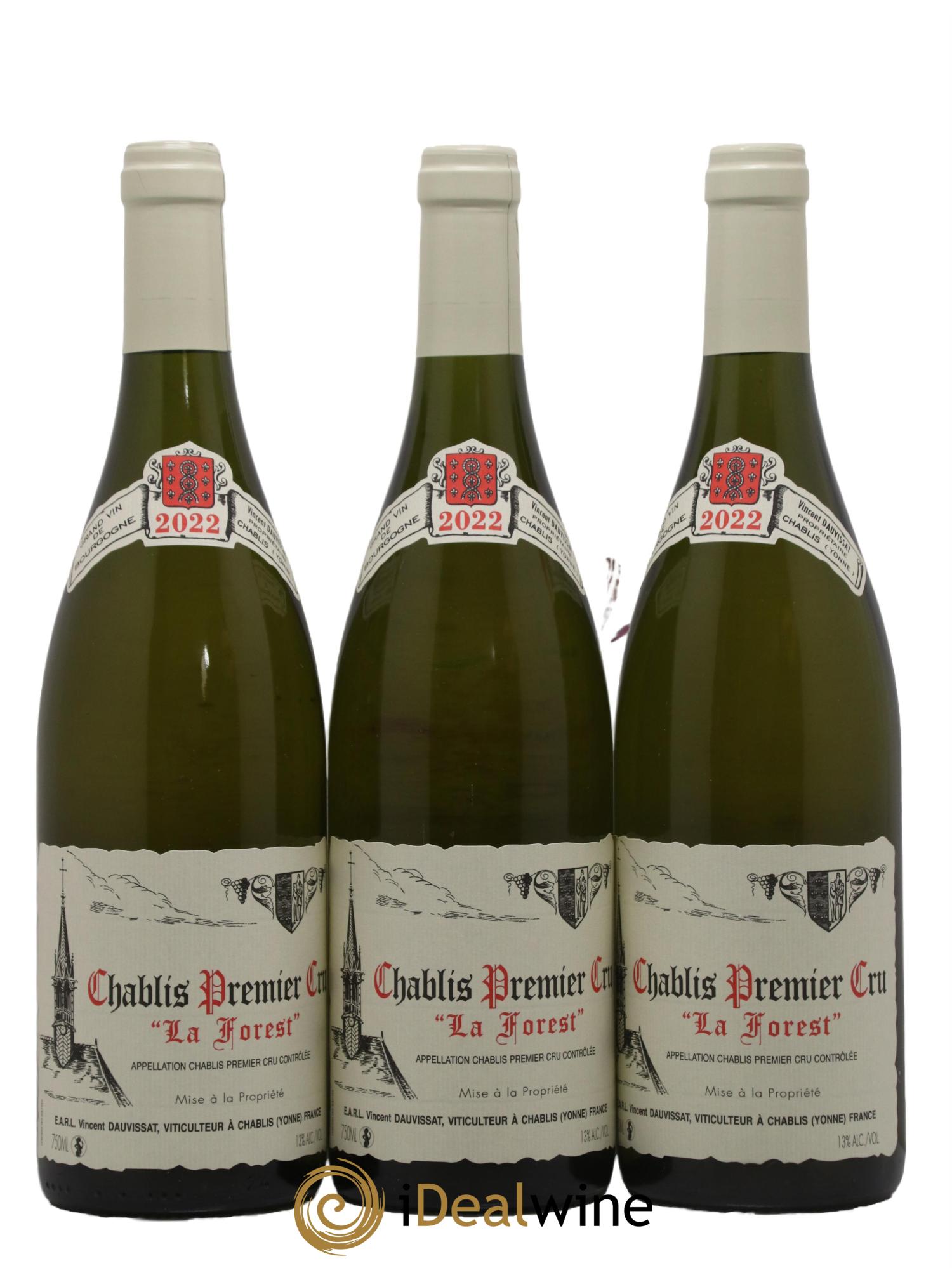 Chablis 1er Cru La Forest Vincent Dauvissat (Domaine) 2022 - Lot de 3 bouteilles - 0