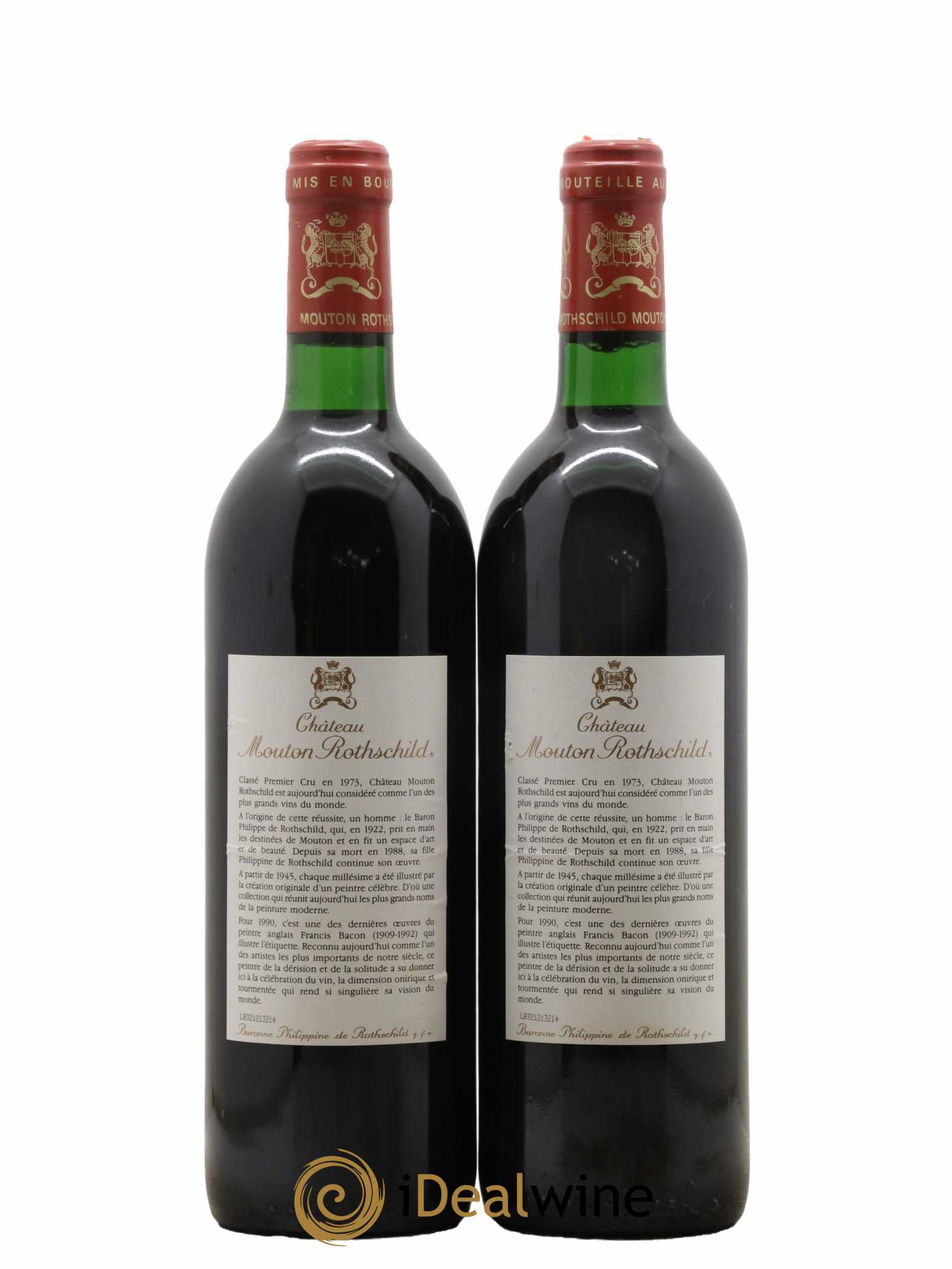 Château Mouton Rothschild 1er Grand Cru Classé 1990 - Lot de 2 bouteilles - 1
