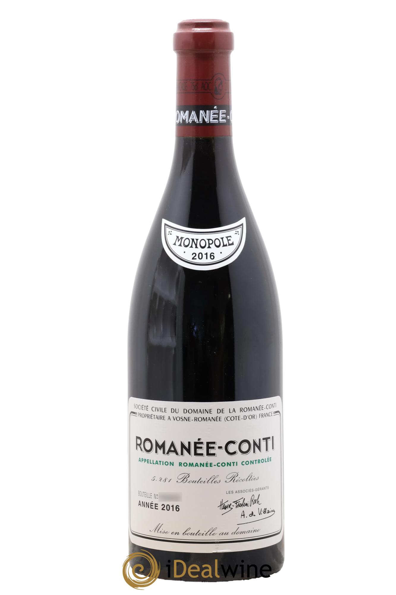 Romanée-Conti Grand Cru Domaine de la Romanée-Conti 2016 - Lot de 1 bouteille - 0
