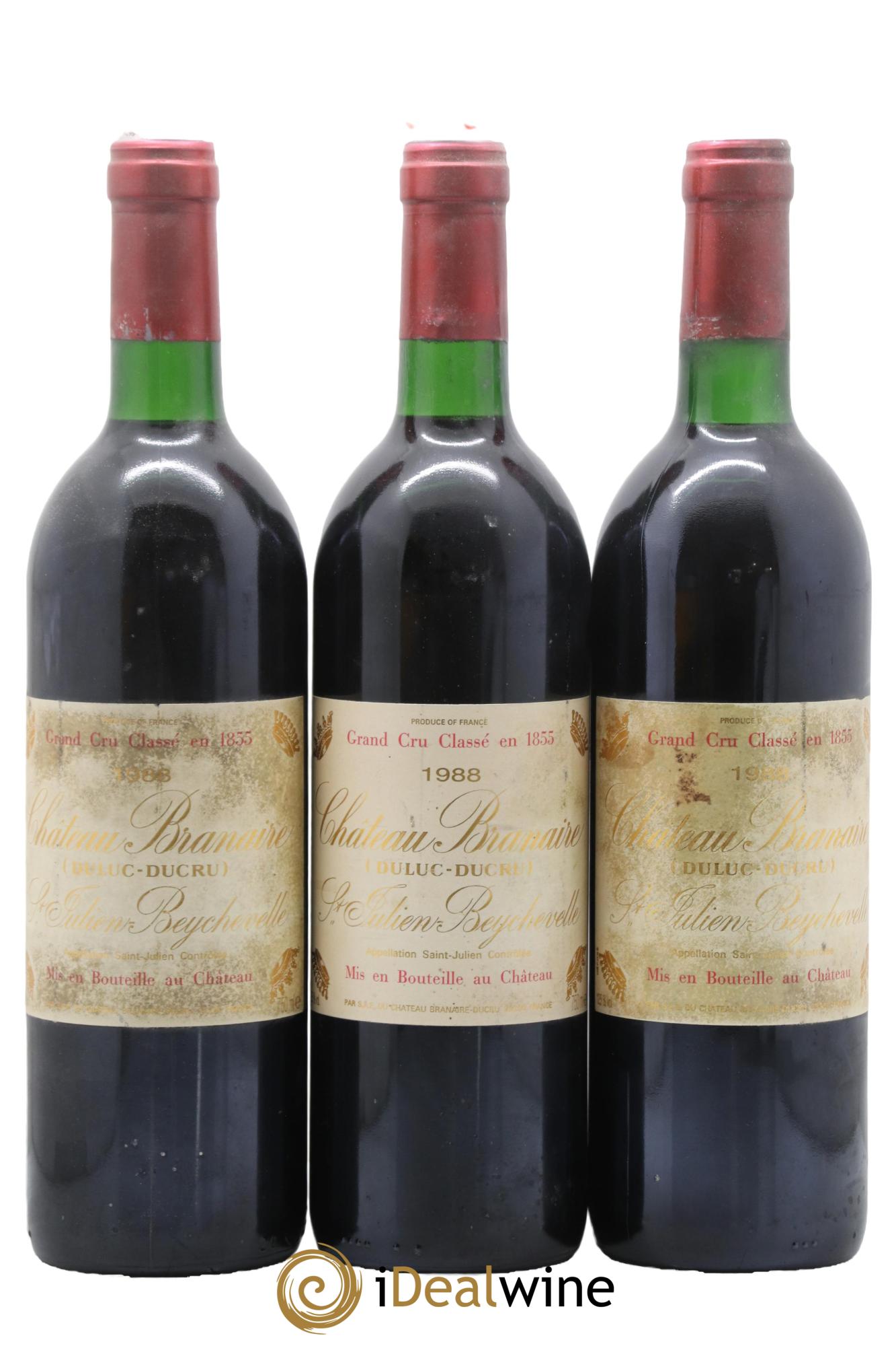 Château Branaire Ducru 4ème Grand Cru Classé 1988 - Lot de 3 bouteilles - 0