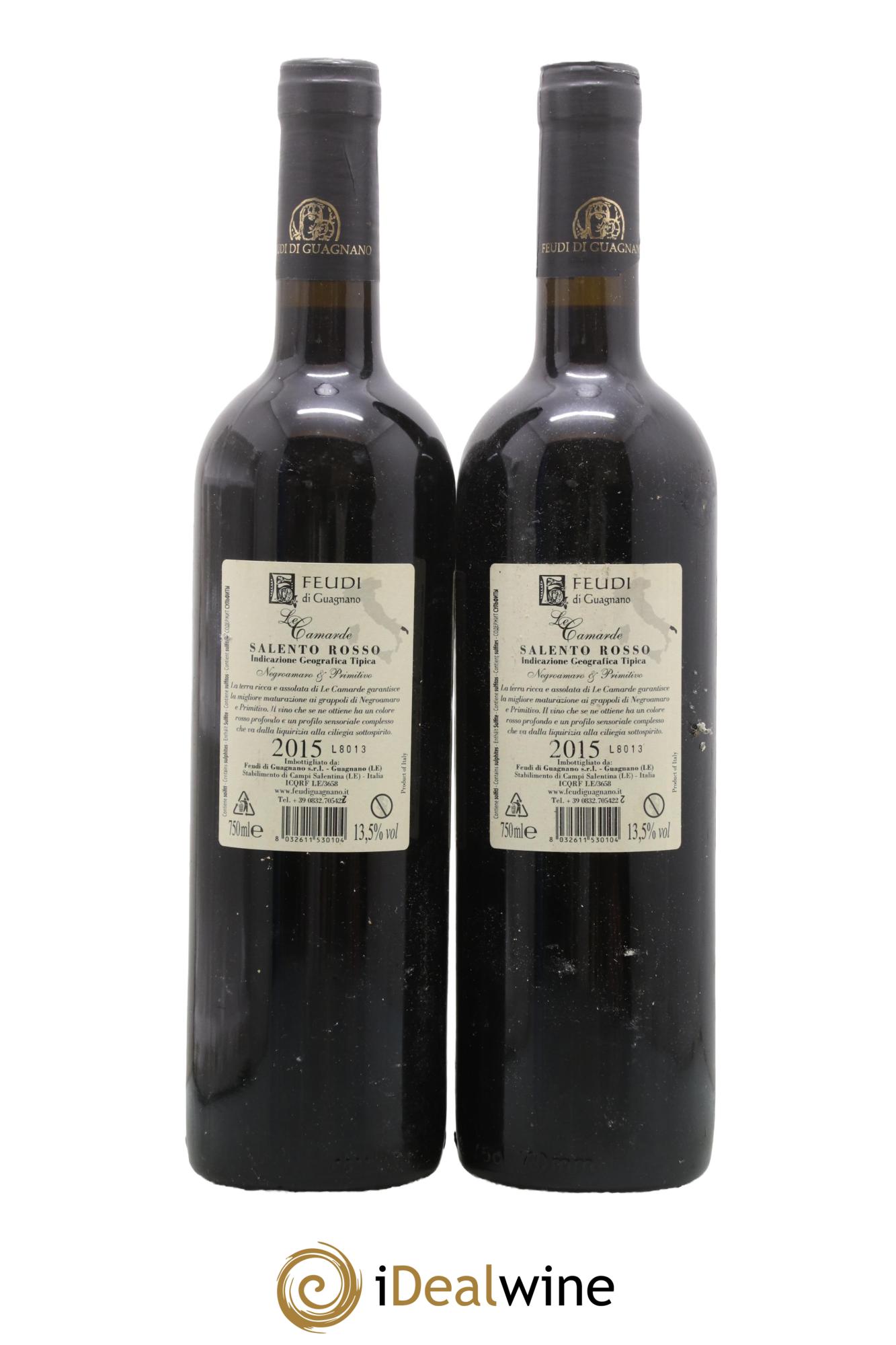 Italie Salento Primitivo Le Camarda 2015 - Lot de 2 bouteilles - 1