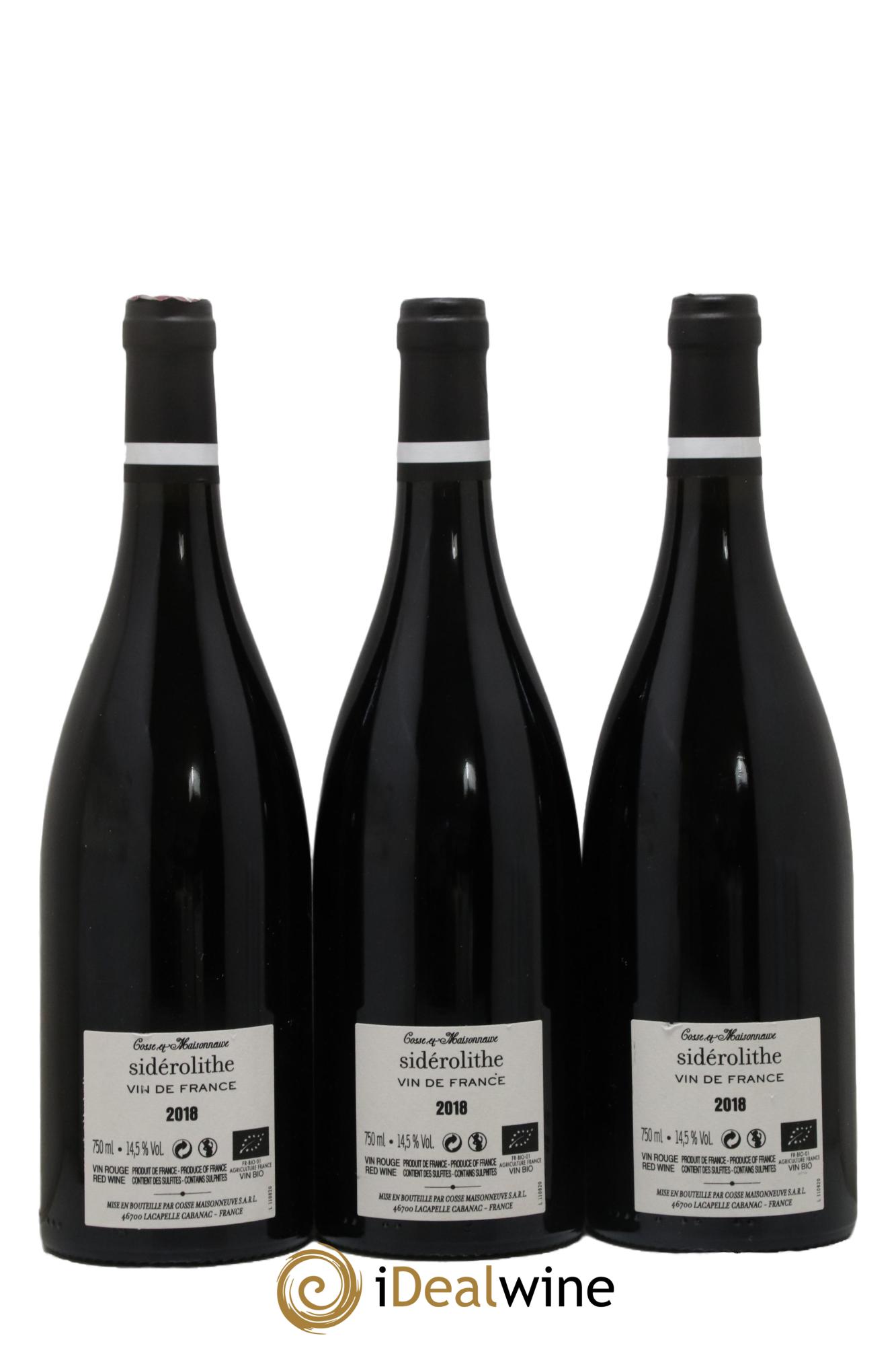 Vin de France Siderolithe Cosse-Maisonneuve (Domaine) 2018 - Lot de 3 bouteilles - 1